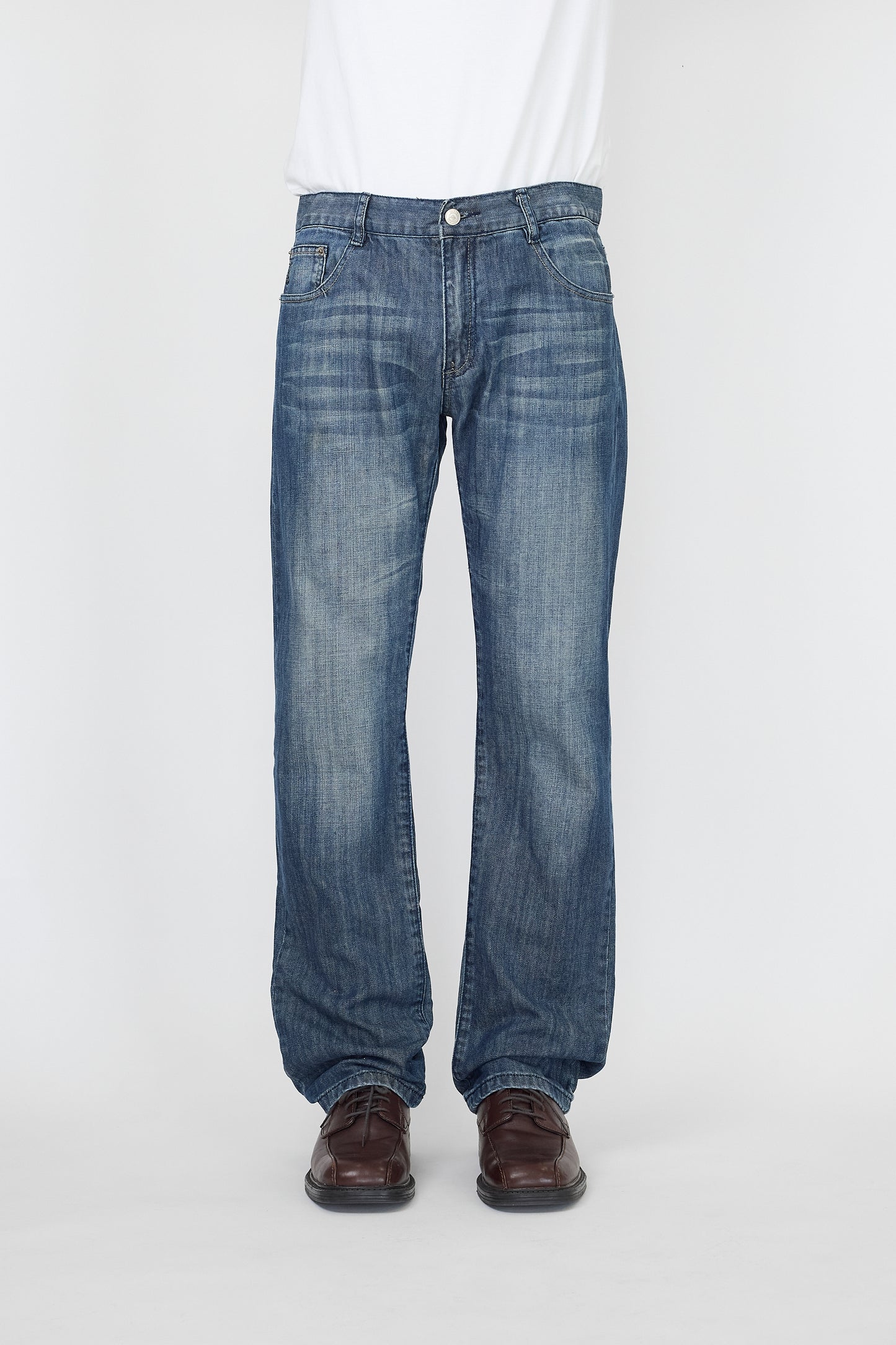 ARMANI JEANS BLUE DENIM FLARE PANTS MADE IN ITALY