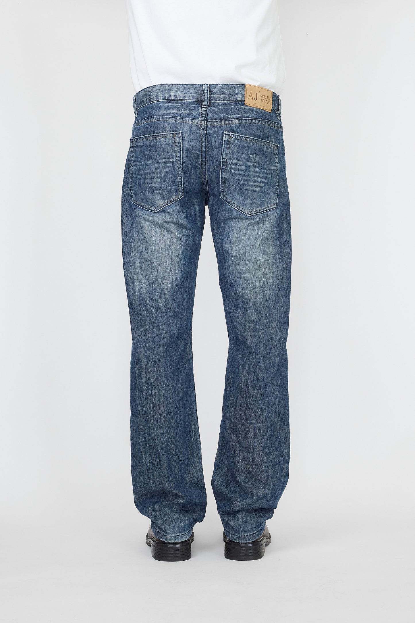 ARMANI JEANS BLUE DENIM FLARE PANTS MADE IN ITALY