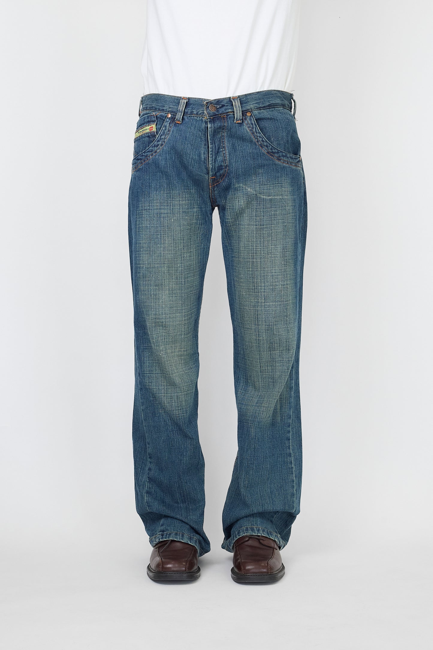 DIESEL BLUE DENIM WIDE PANTS MADE IN TURKEY