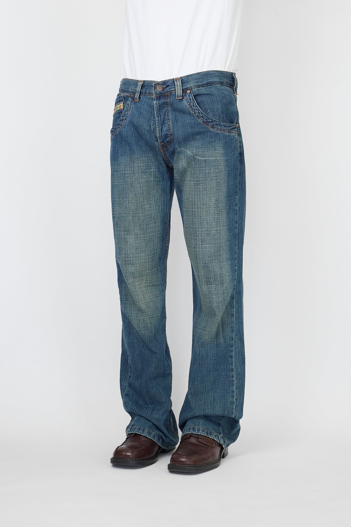 DIESEL BLUE DENIM WIDE PANTS MADE IN TURKEY