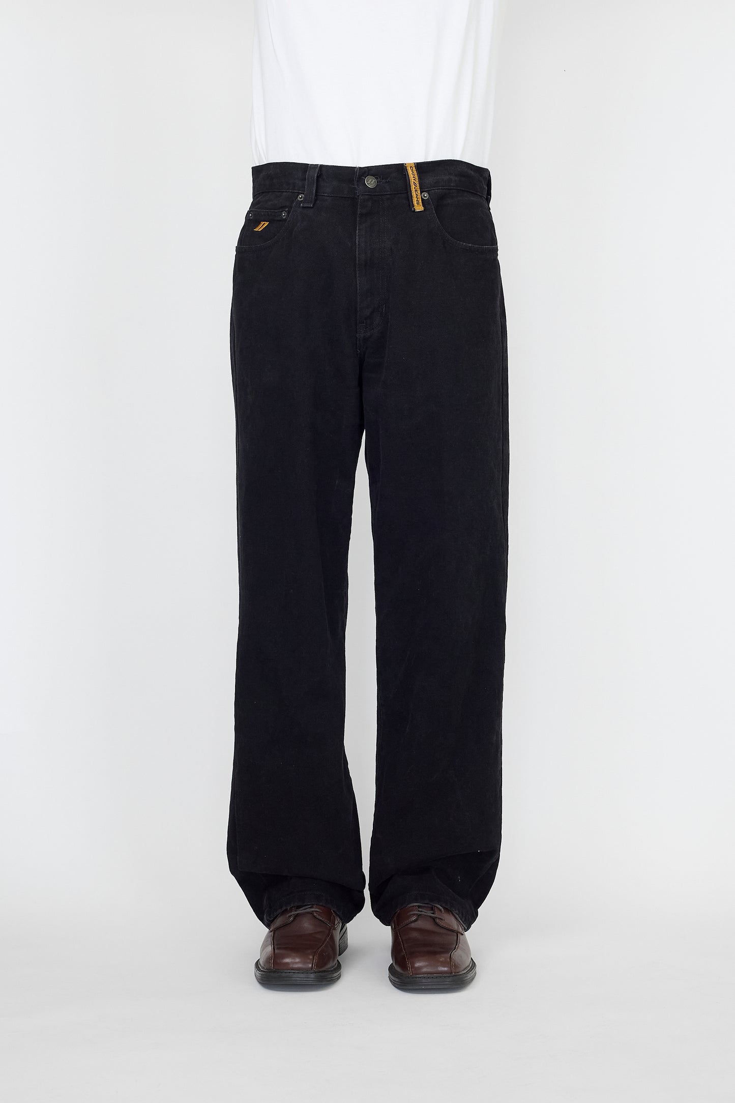 DKNY BLACK DENIM WIDE PANTS
