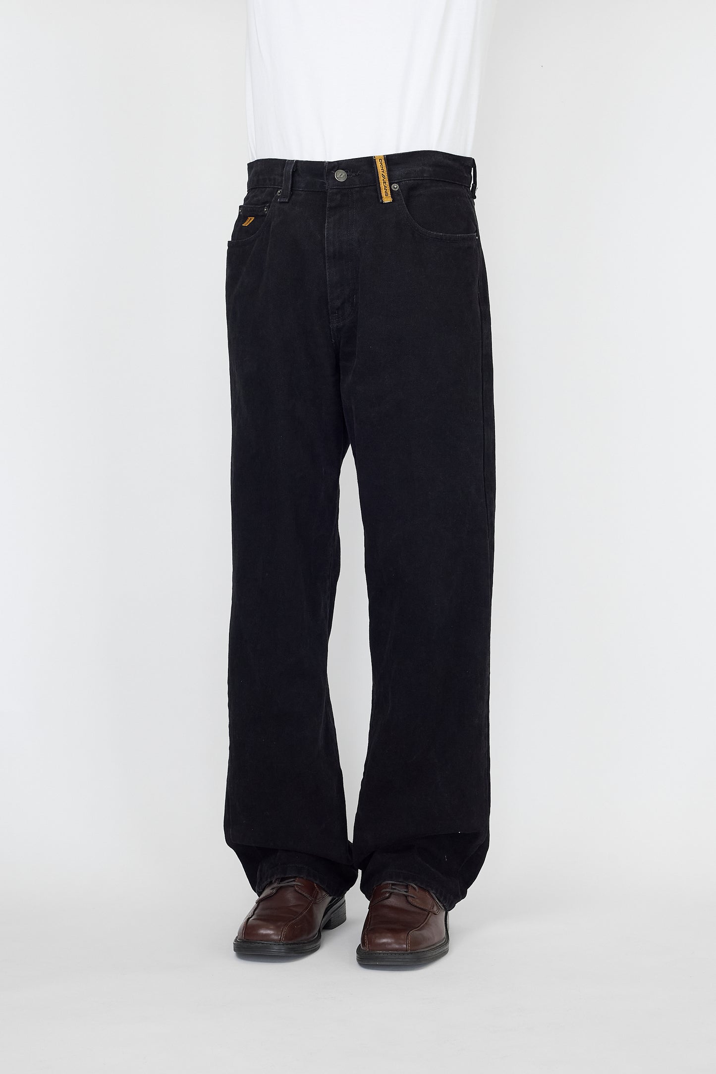 DKNY BLACK DENIM WIDE PANTS