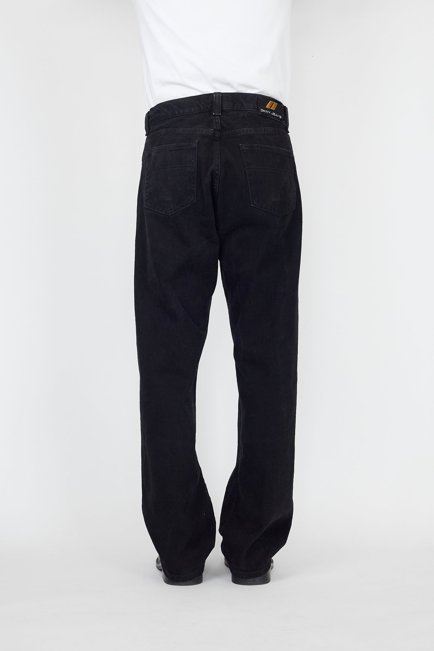 DKNY BLACK DENIM WIDE PANTS