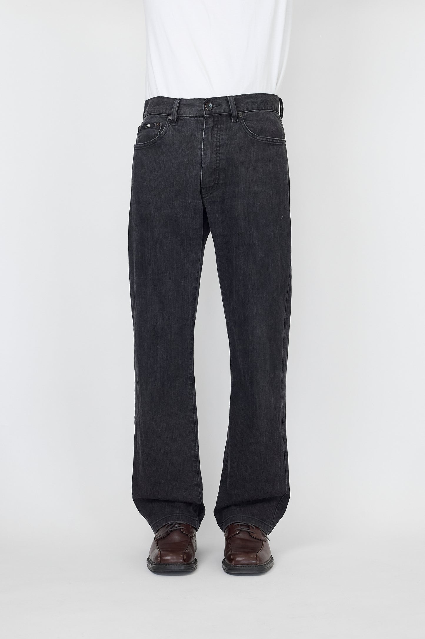 HUGO BOSS BLACK DENIM WIDE PANTS
