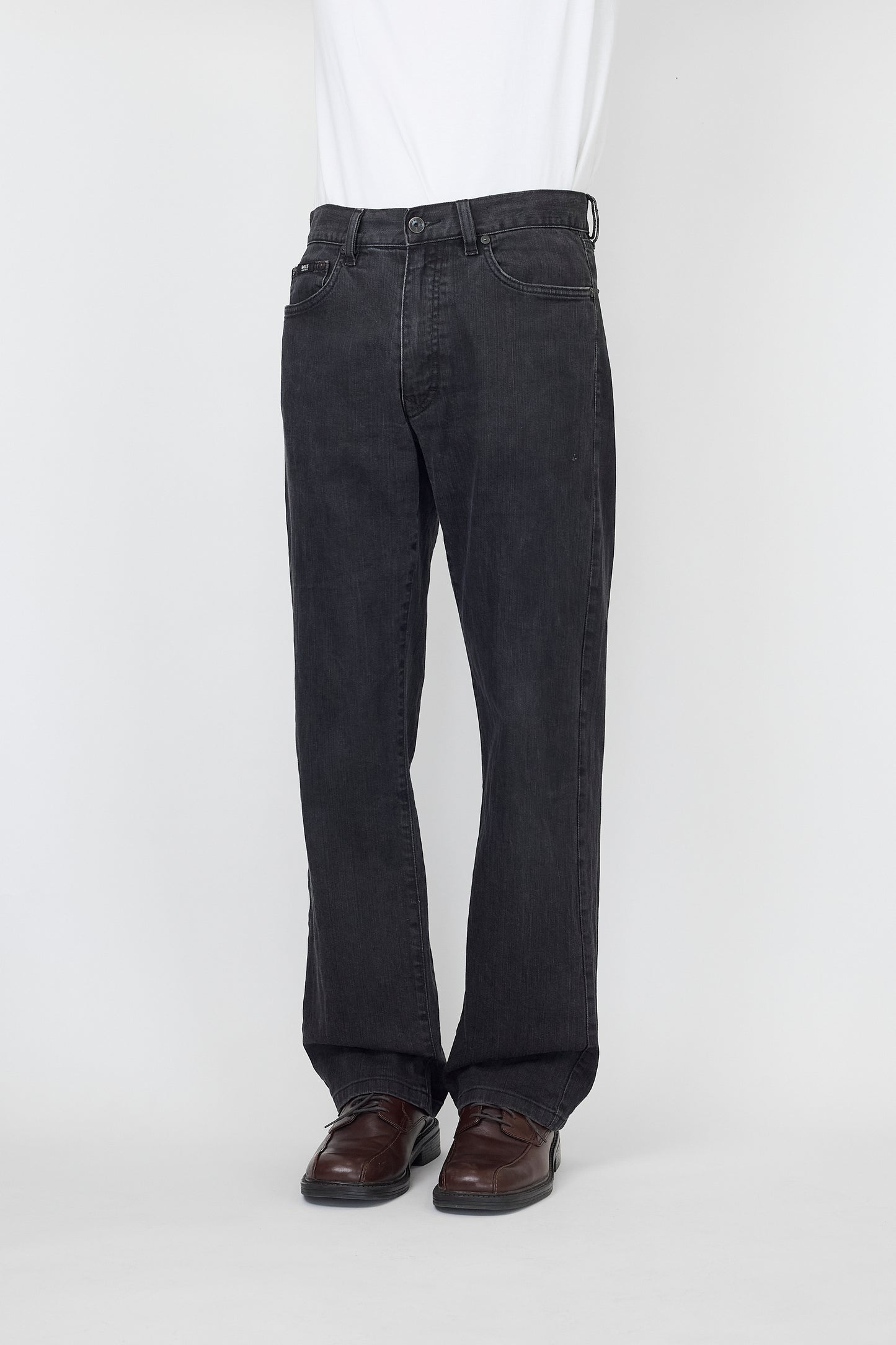 HUGO BOSS BLACK DENIM WIDE PANTS