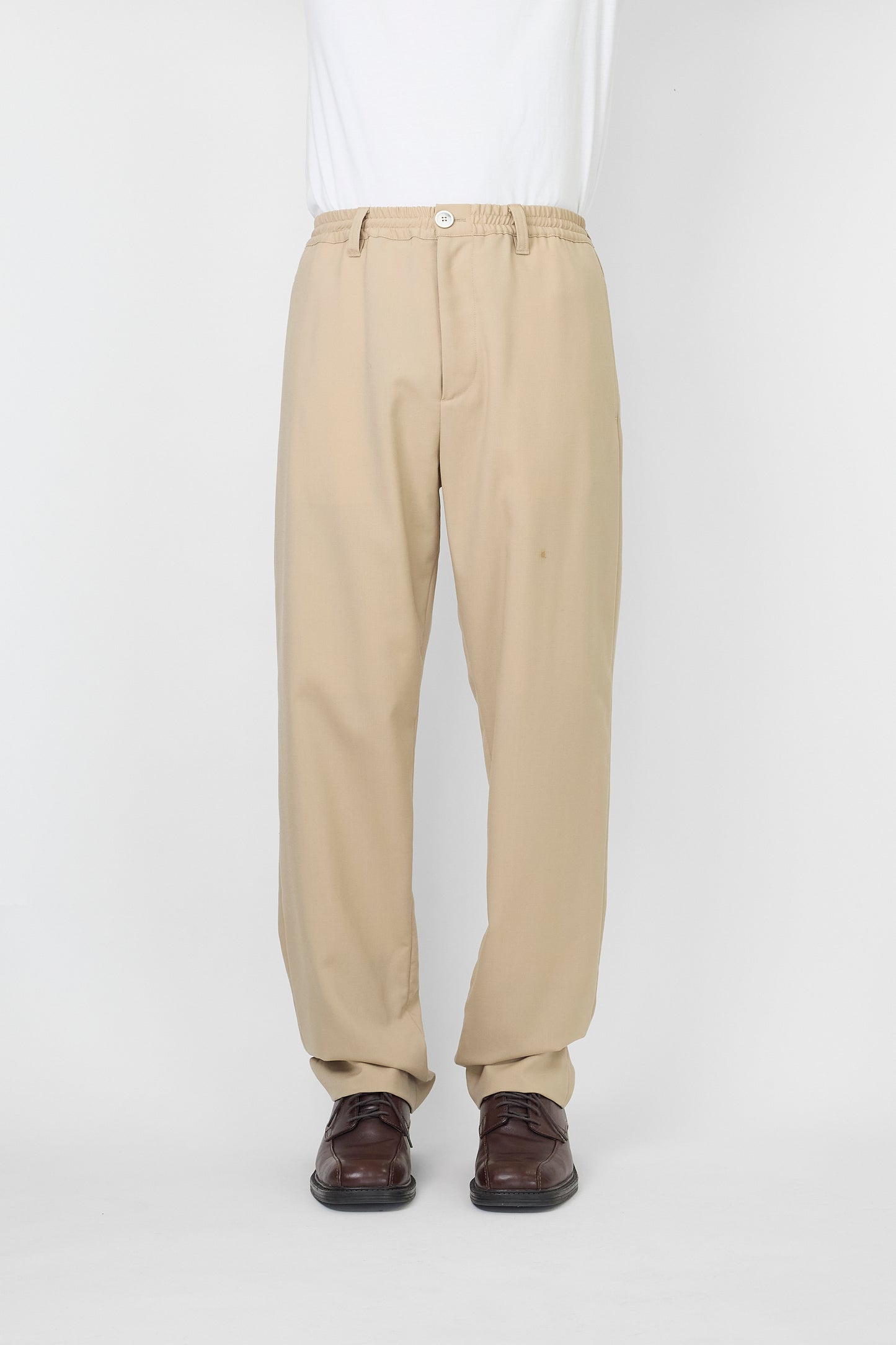 MARNI BEIGE WOOL WIDE PANTS MADE IN ITALY
