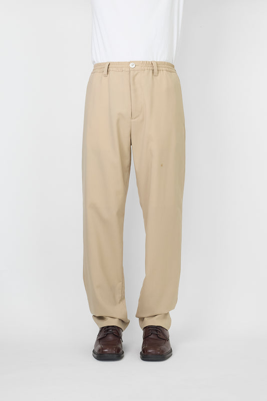 MARNI BEIGE WOOL WIDE PANTS MADE IN ITALY