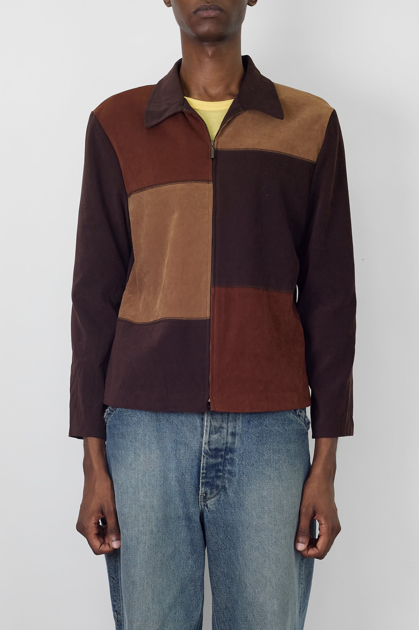 VINTAGE BROWN ZIP UP JACKET