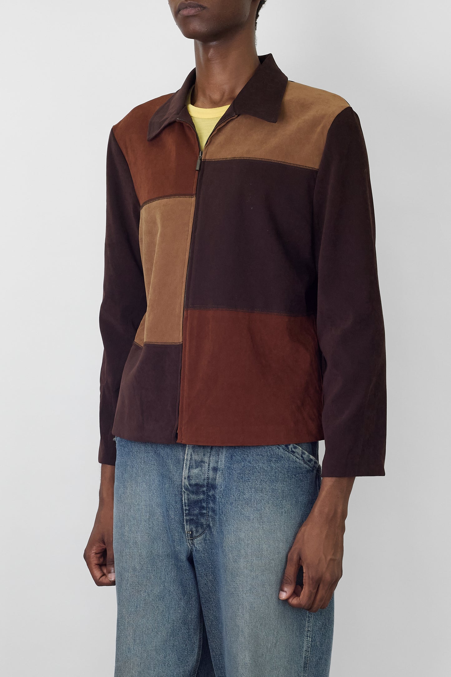 VINTAGE BROWN ZIP UP JACKET