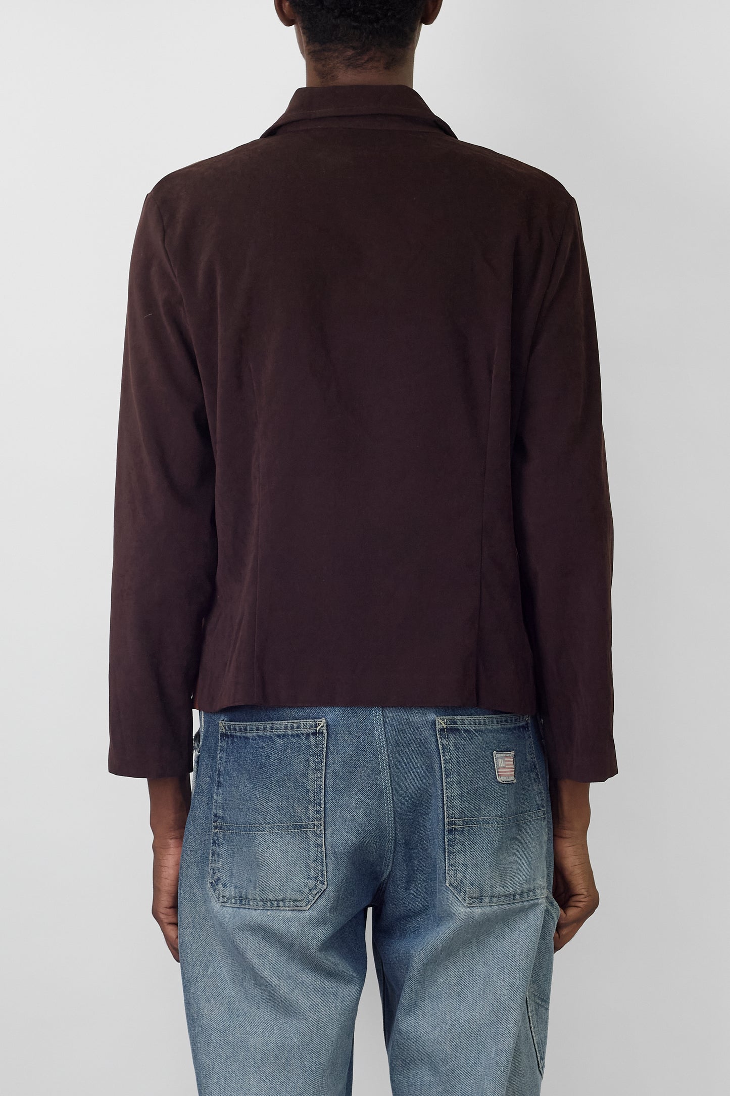 VINTAGE BROWN ZIP UP JACKET