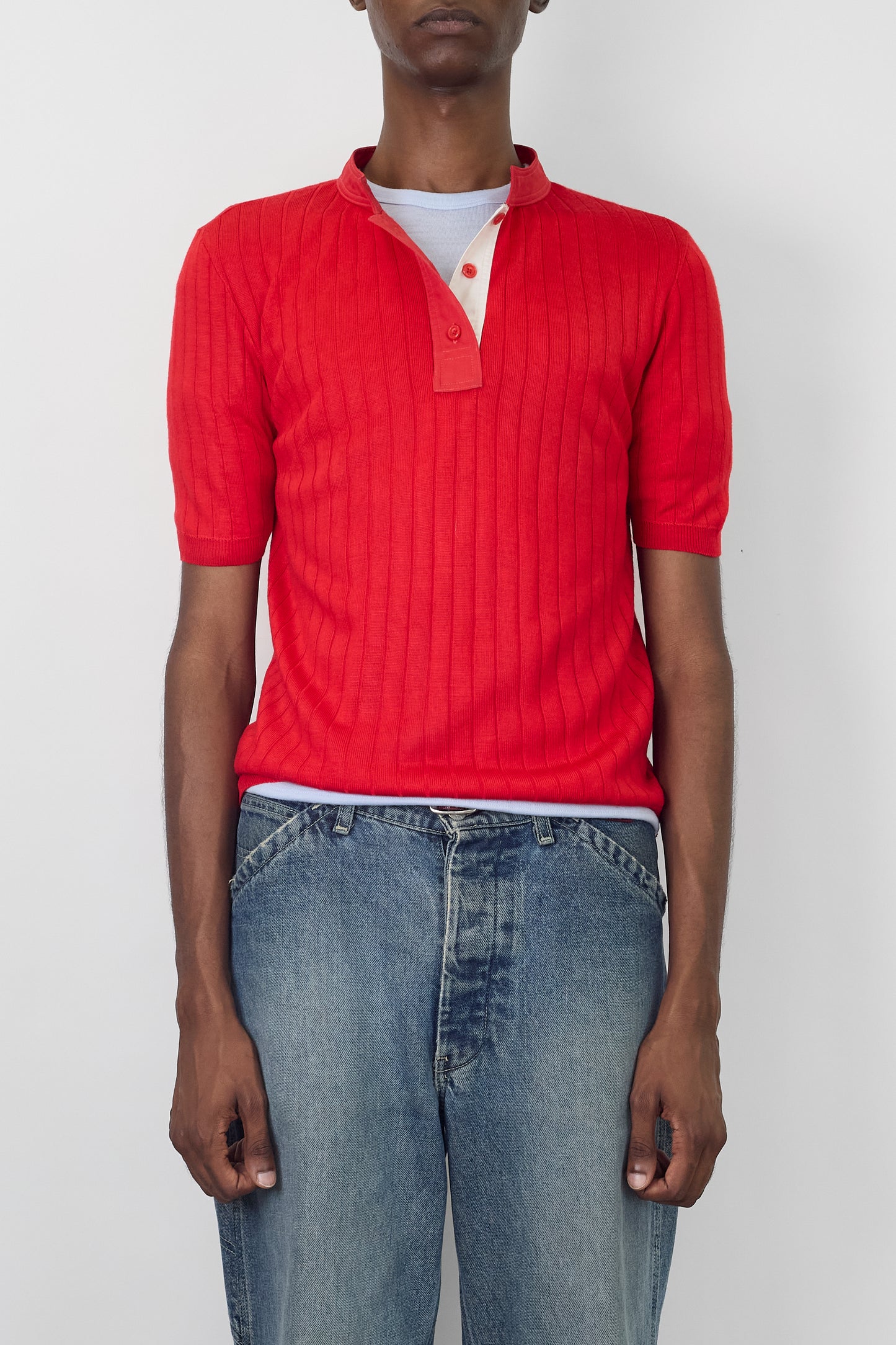 COUREGGES RED HALF SLEEVE KNIT MADE IN FRANCE