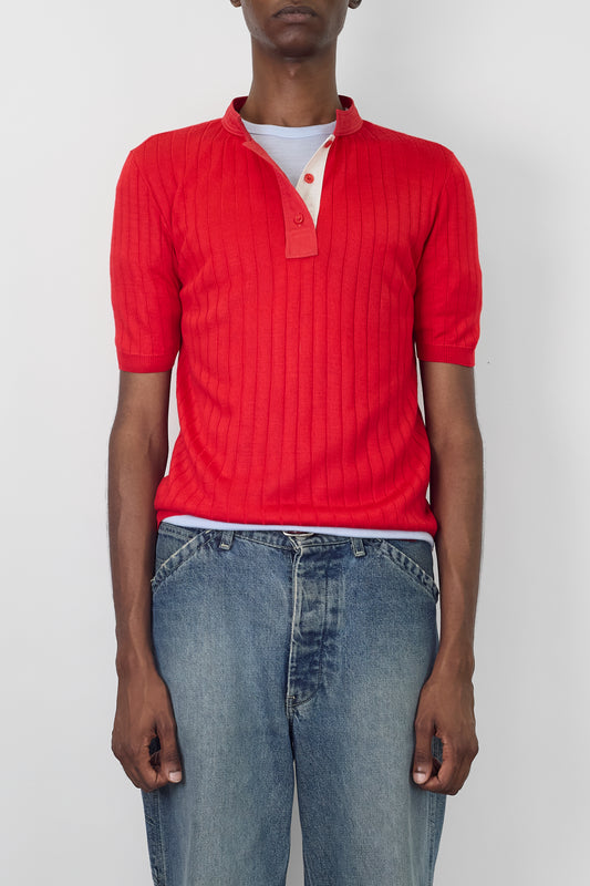 COUREGGES RED HALF SLEEVE KNIT MADE IN FRANCE