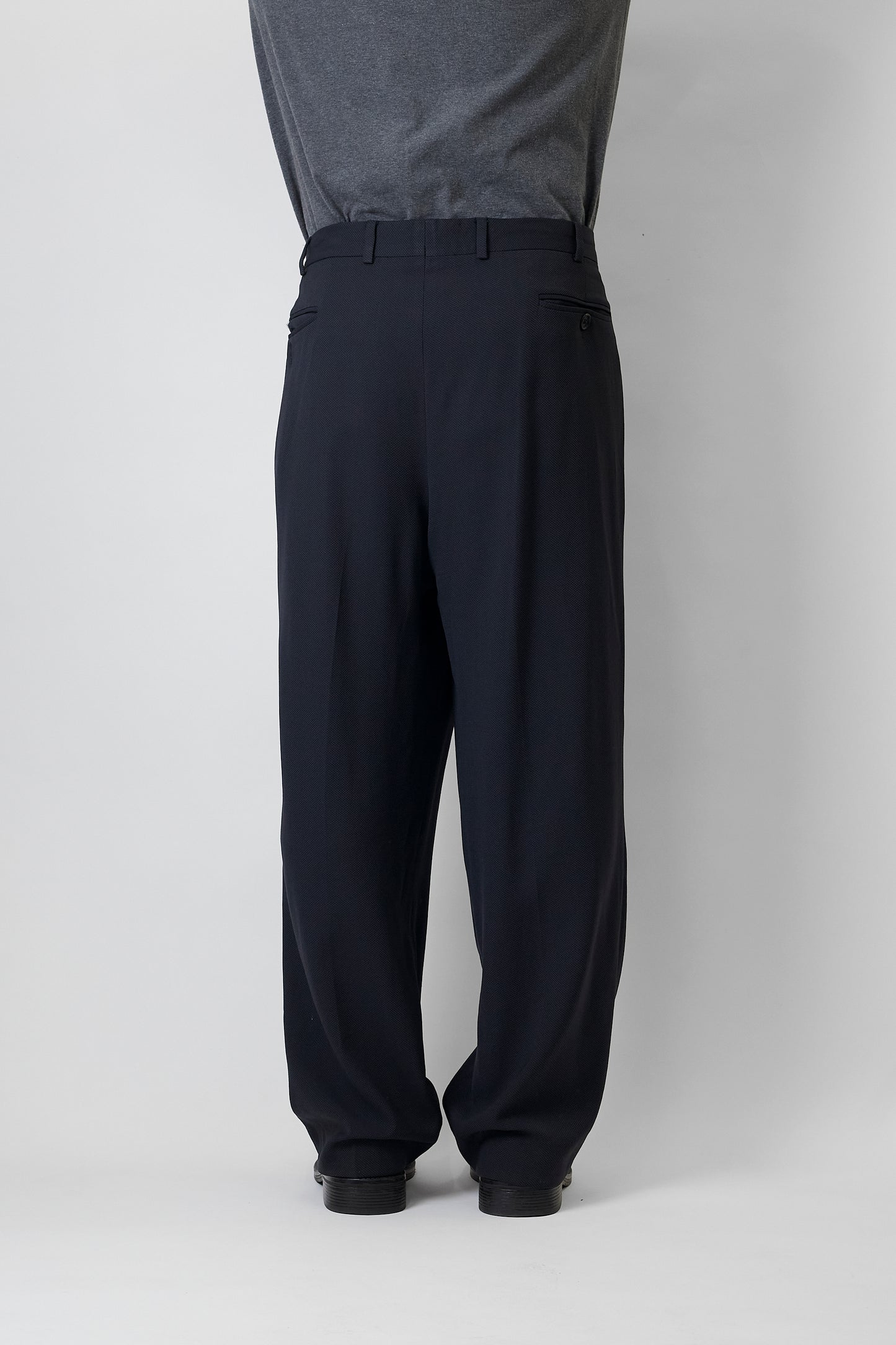 GIORGIO ARMANI GRAY WOOL WIDE PANTS MADE IN ITALY