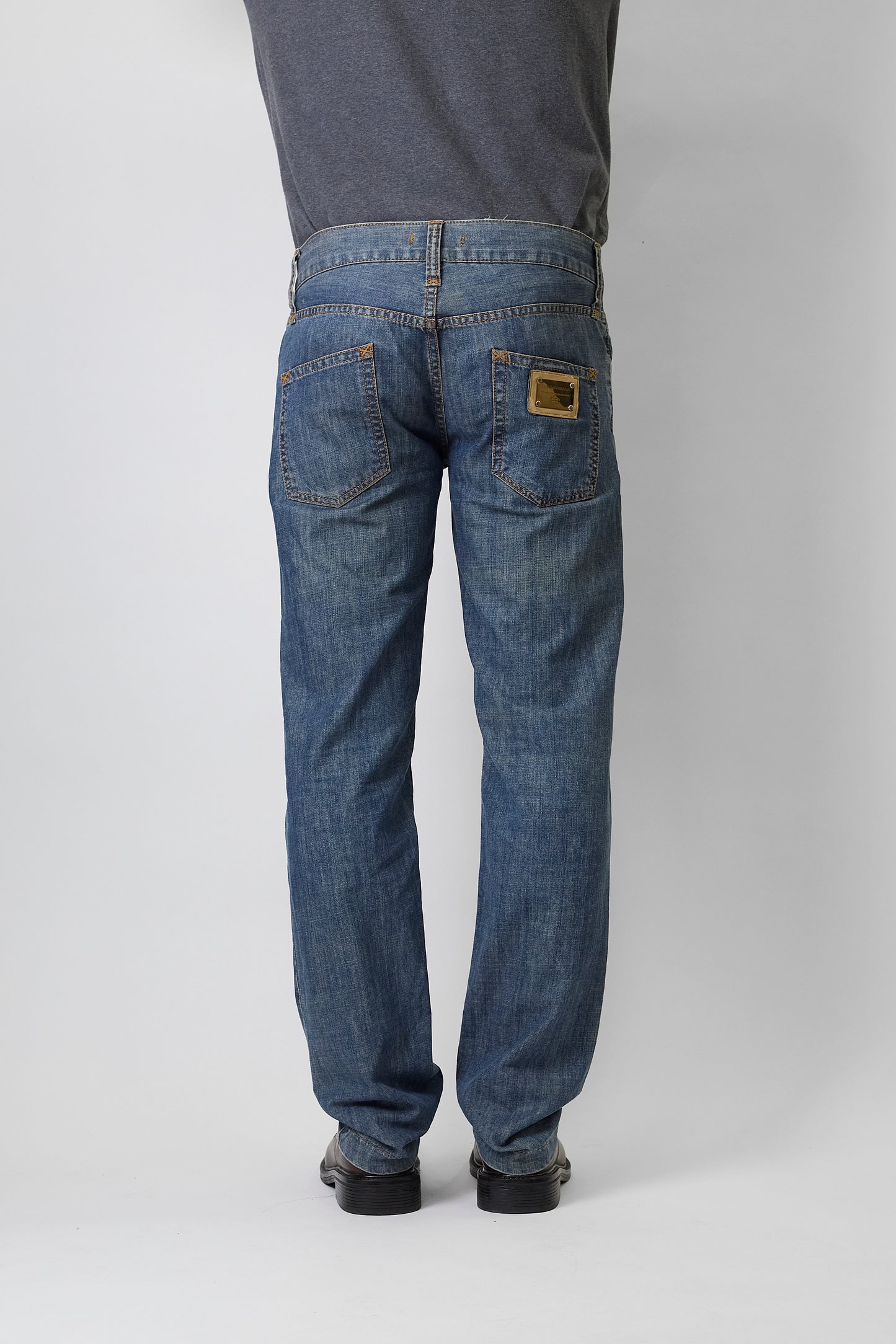 DOLCE&GABBANA BLUE DENIM STRAIGHT PANTS MADE IN ITALY