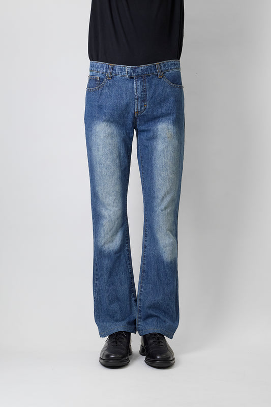 DOLCE&GABBANA BLUE DENIM FLARE PANTS MADE IN ITALY