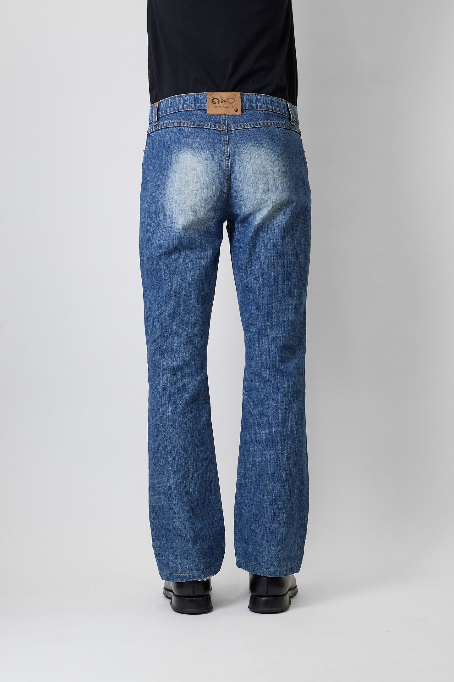 DOLCE&GABBANA BLUE DENIM FLARE PANTS MADE IN ITALY