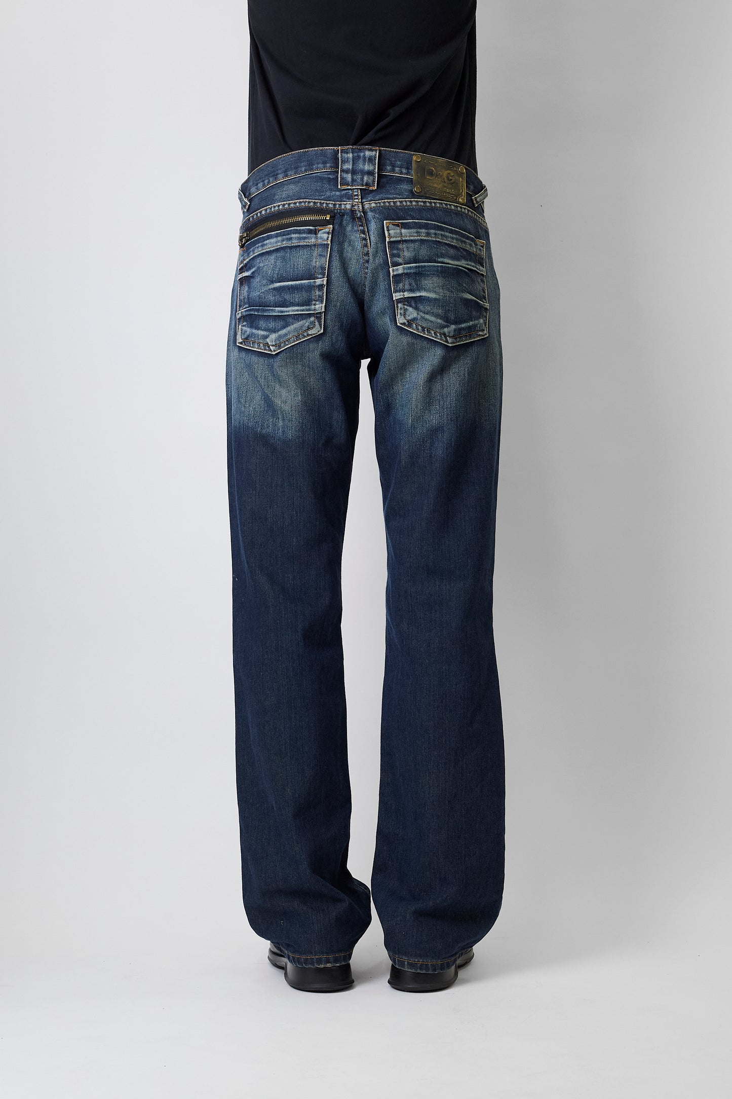 DOLCE&GABBANA INDIGO DENIM WIDE PANTS MADE IN ITALY