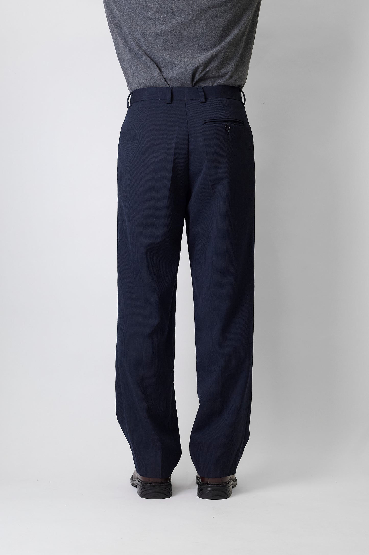 VINTAGE NAVY WOOL WIDE PANTS MADE IN SPAIN