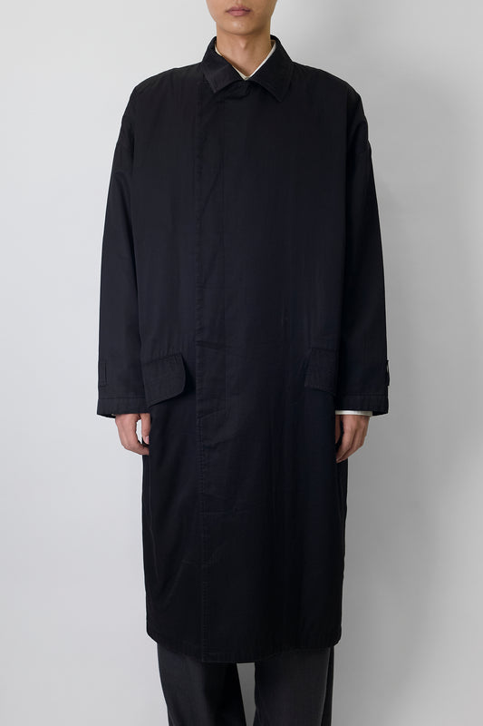 ISTANTE UOMO BY VERSACE BLACK COTTON LONG COAT MADE IN ITALY