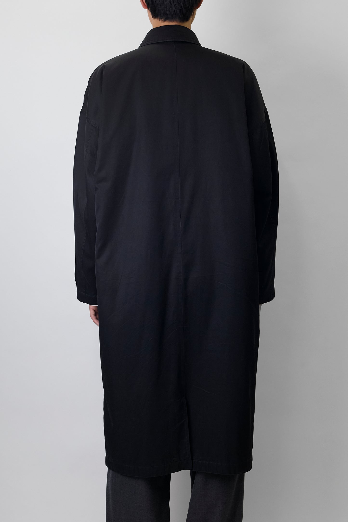 ISTANTE UOMO BY VERSACE BLACK COTTON LONG COAT MADE IN ITALY