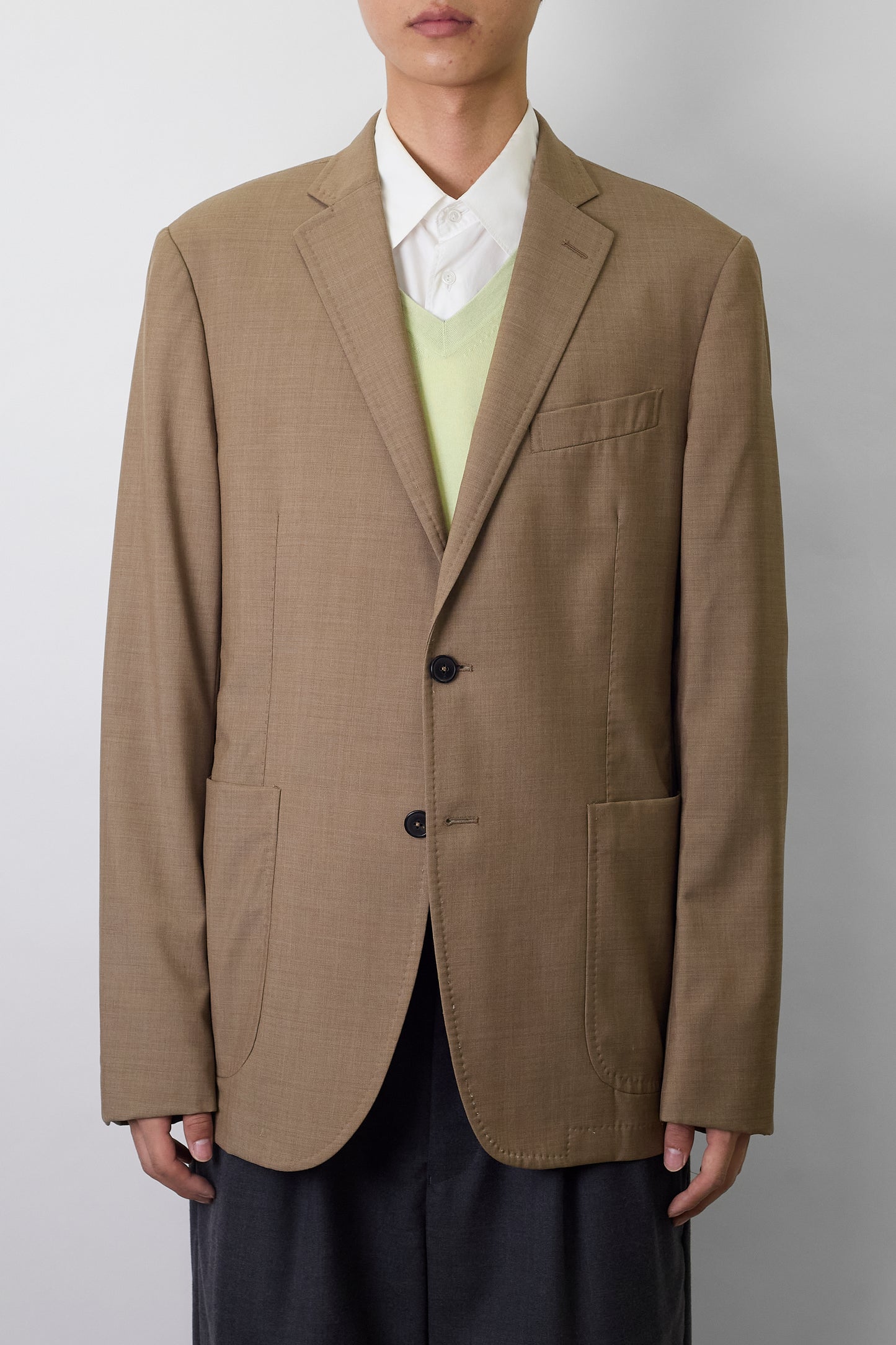 LAB PAL ZILERI BEIGE WOOL TAILORED JACKET MADE IN ROMANIA