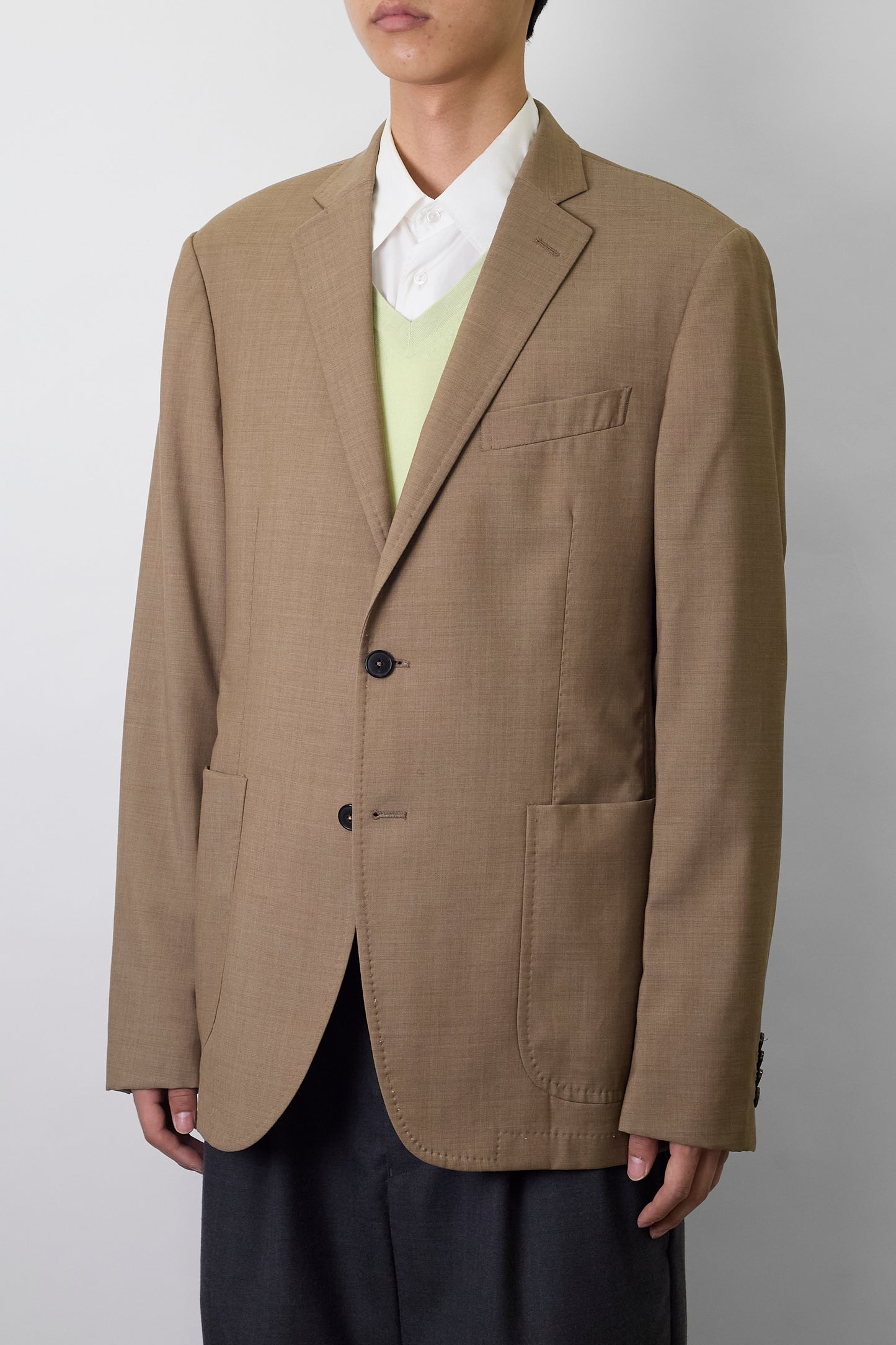 LAB PAL ZILERI BEIGE WOOL TAILORED JACKET MADE IN ROMANIA