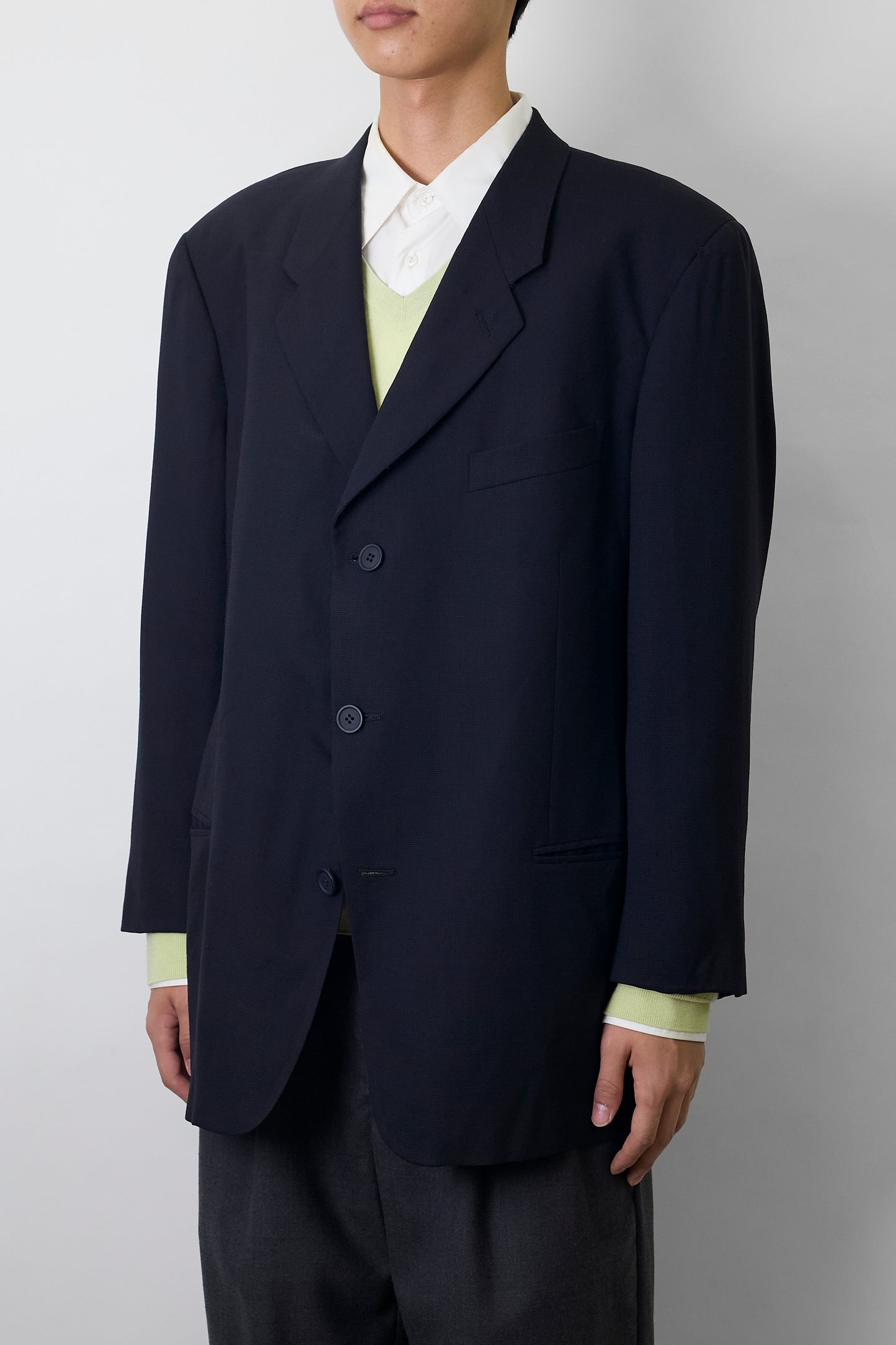 GIORGIO ARMANI NAVY WOOL TAILORED JACKET MADE IN ITALY
