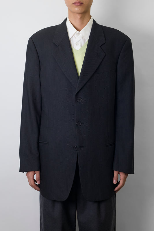 GIORGIO ARMANI GRAY WOOL TAILORED JACKET MADE IN ITALY