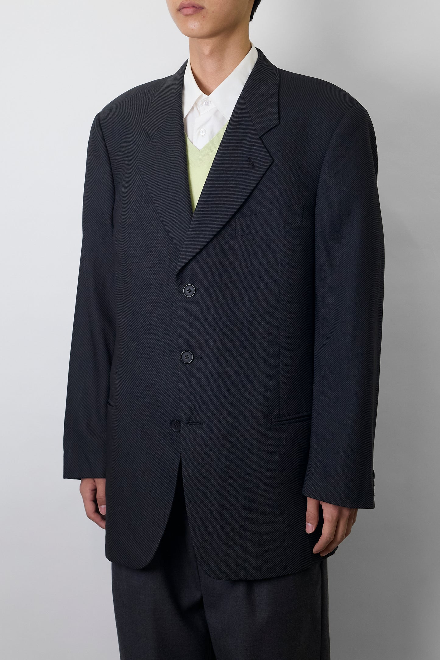 GIORGIO ARMANI GRAY WOOL TAILORED JACKET MADE IN ITALY