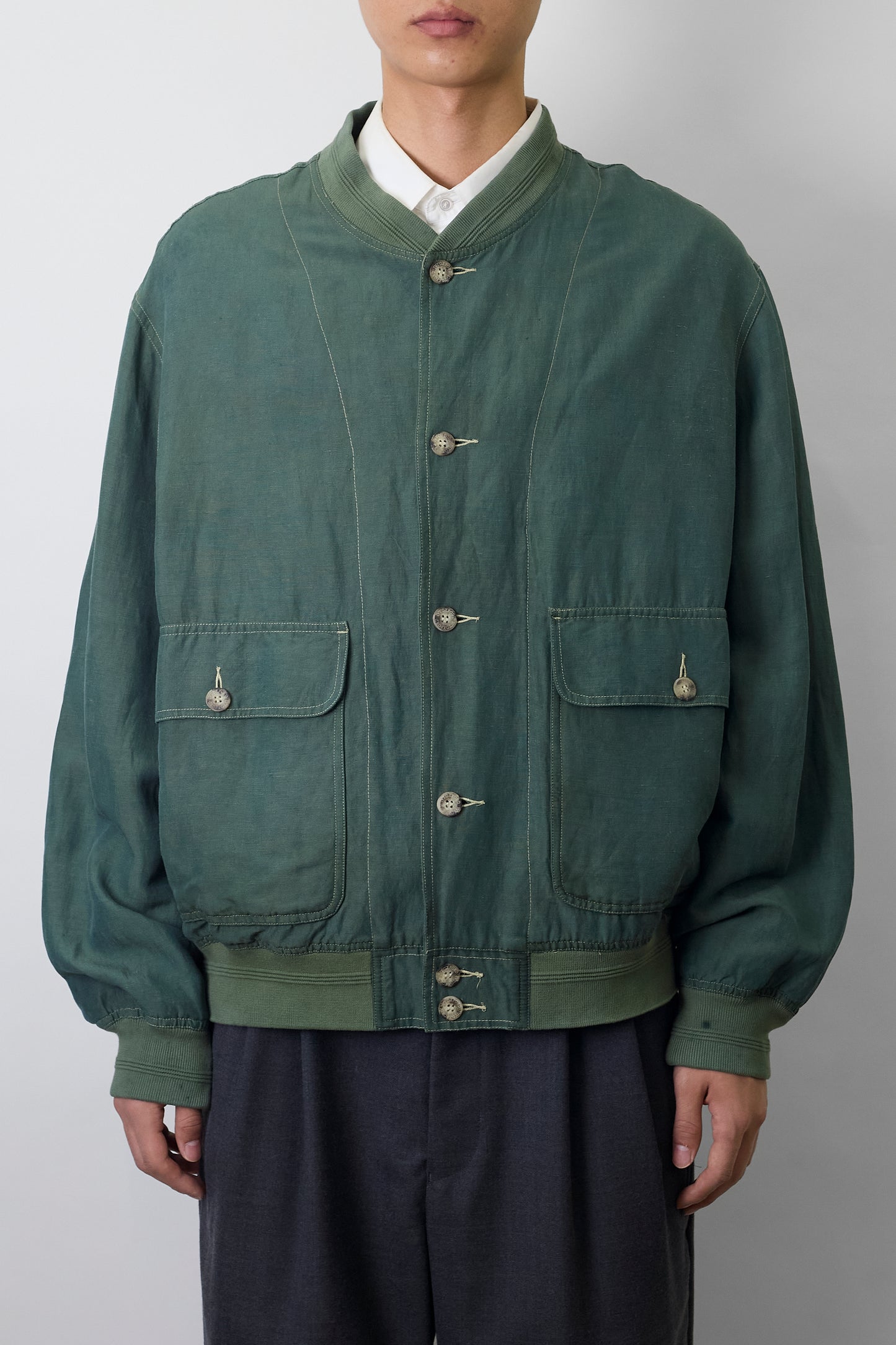 IVYOXFORD GREEN SILK SHORT JACKET MADE IN ITALY