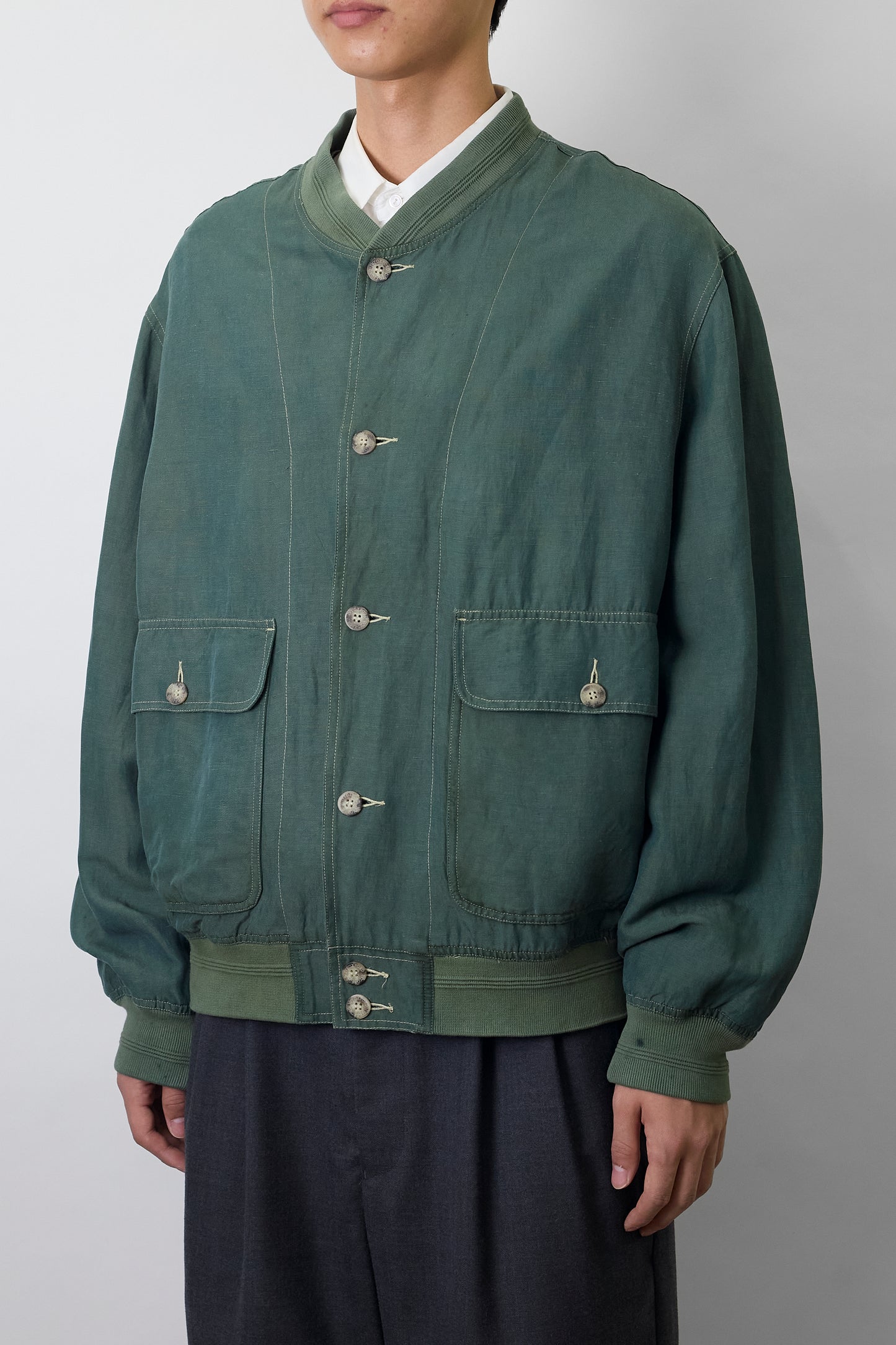 IVYOXFORD GREEN SILK SHORT JACKET MADE IN ITALY