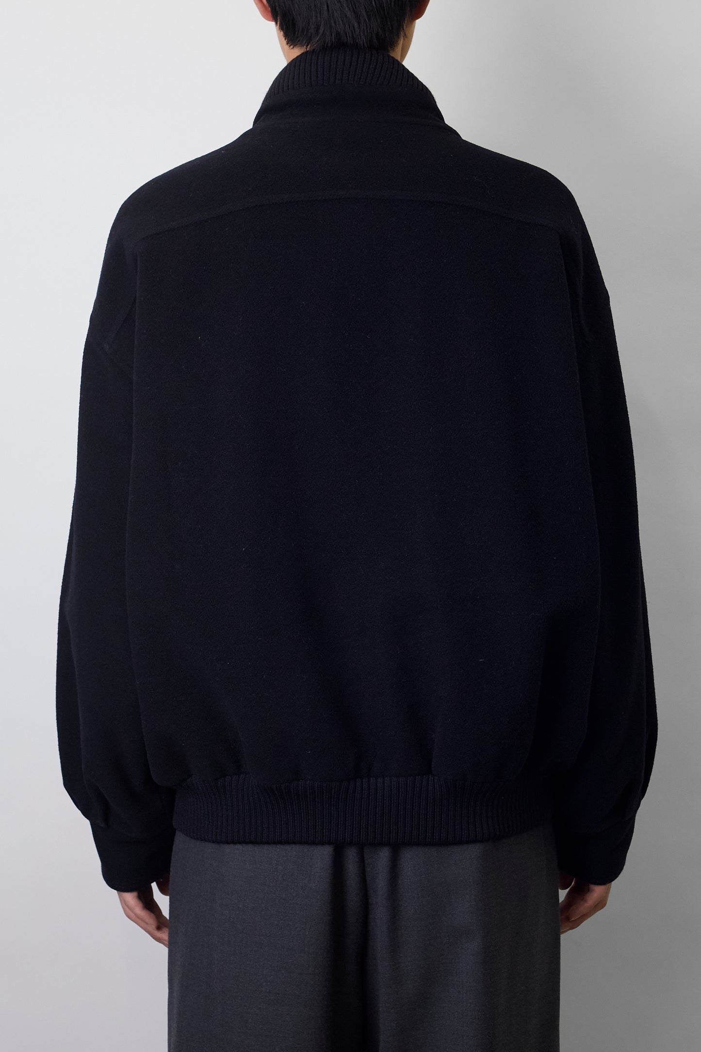 LONG CHAMP BLACK WOOL MELTON SHORT JACKET MADE IN ITALY
