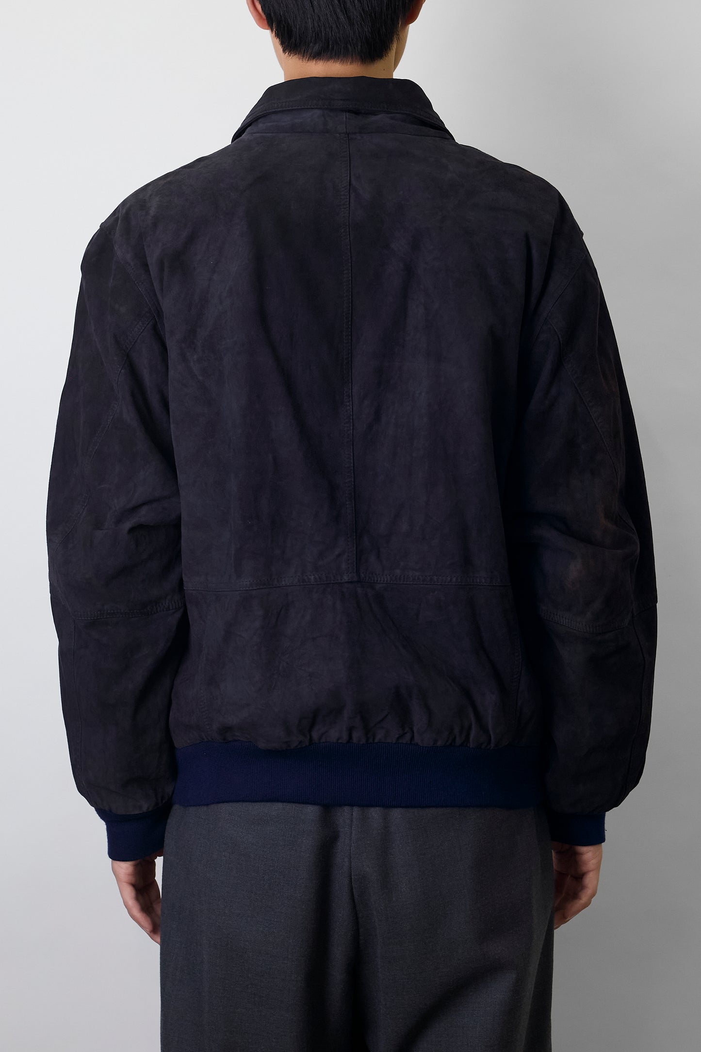 BONPORTE NAVY LEATHER JACKET MADE IN ITALY