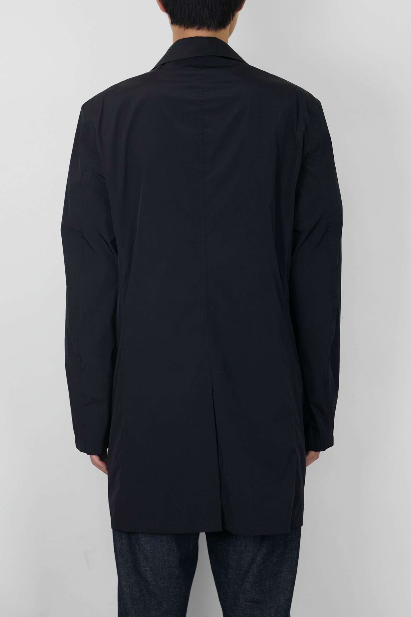 JIL SANDER BLACK TECH MINIMAL COAT MADE IN ITALY