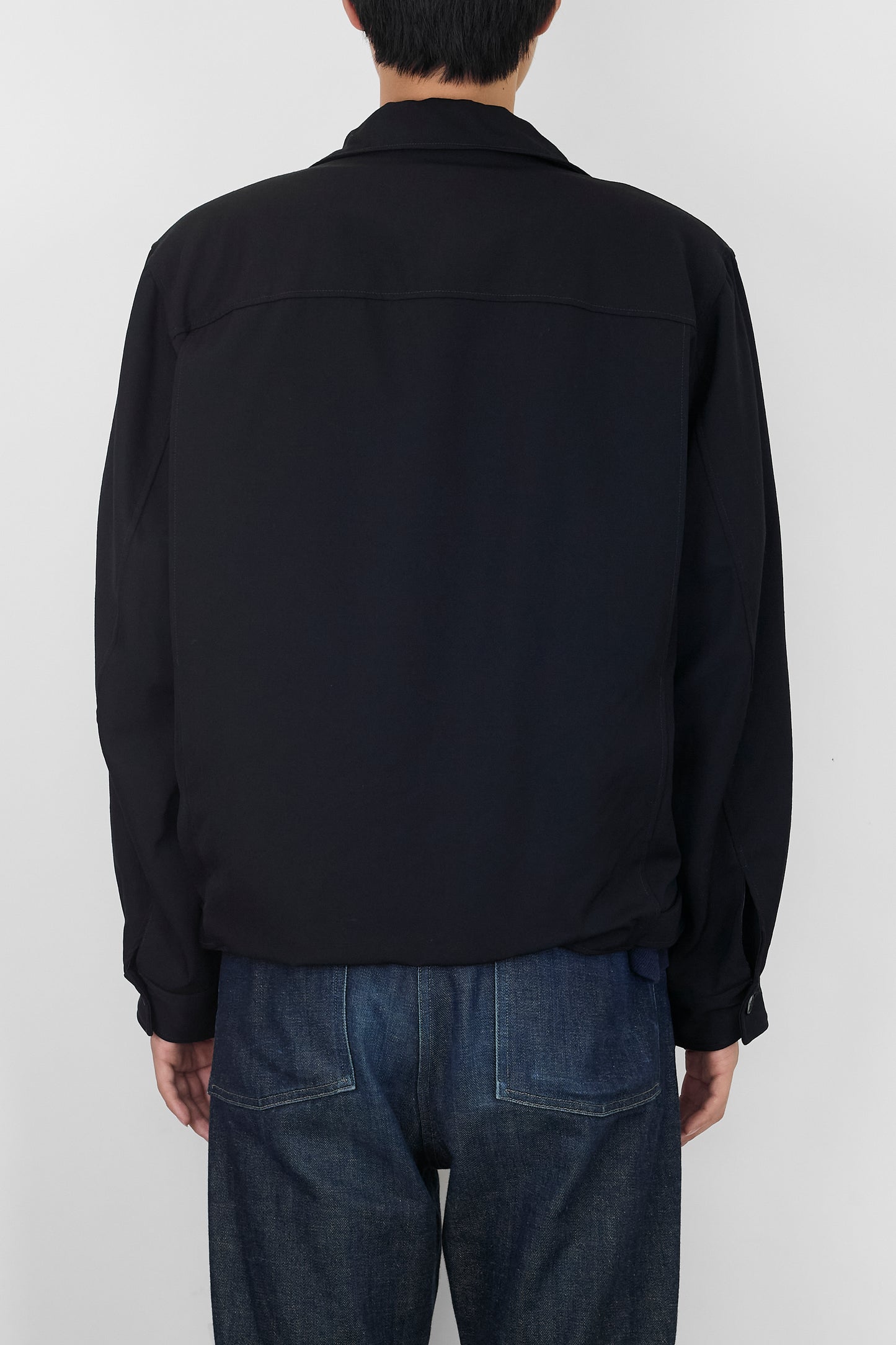 AGNES B. HOMME BLACK WOOL SHORT JACKET MADE IN FRANCE