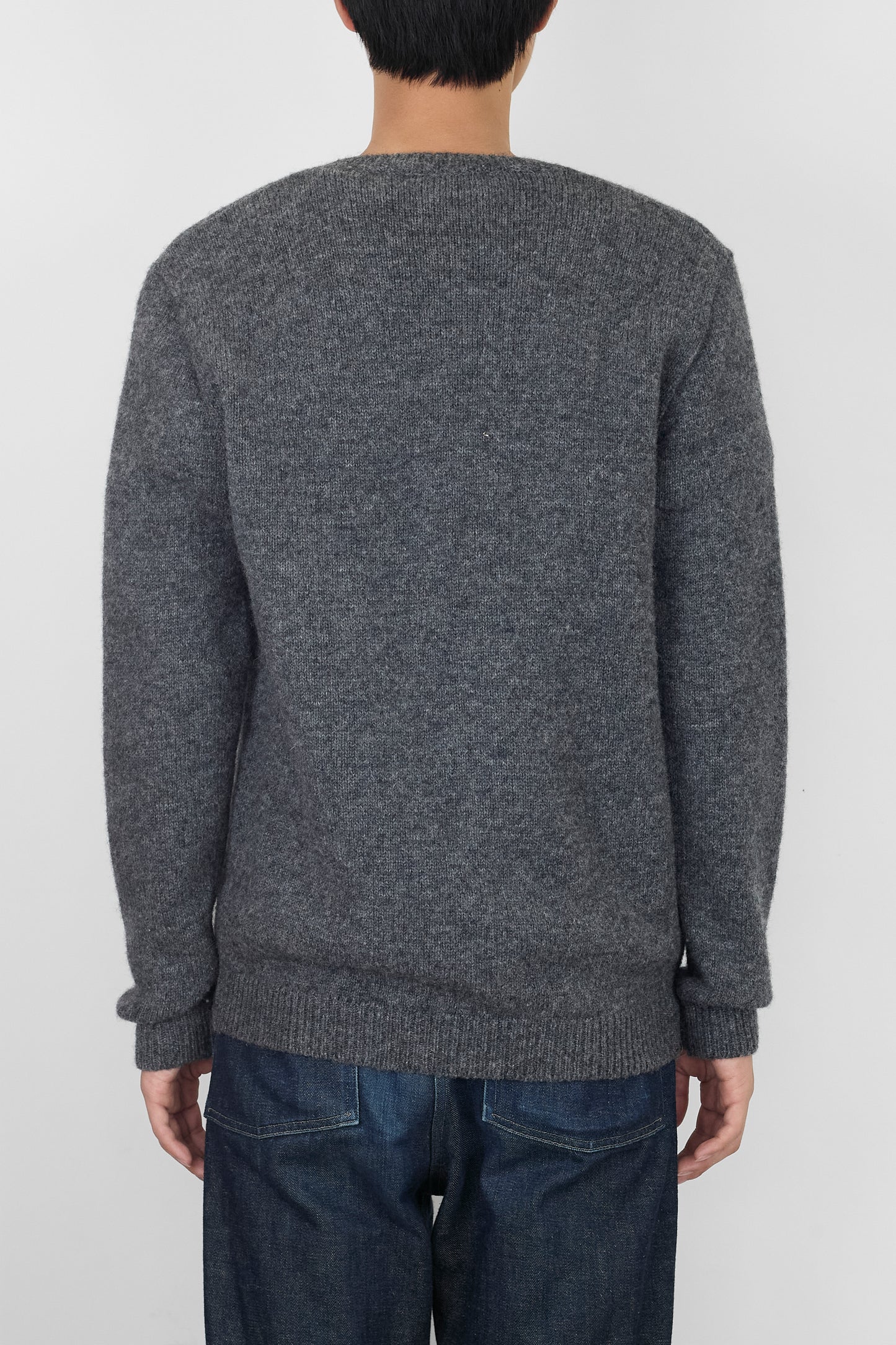 A.P.C. GRAY WOOL V NECK KNIT MADE IN FRANCE