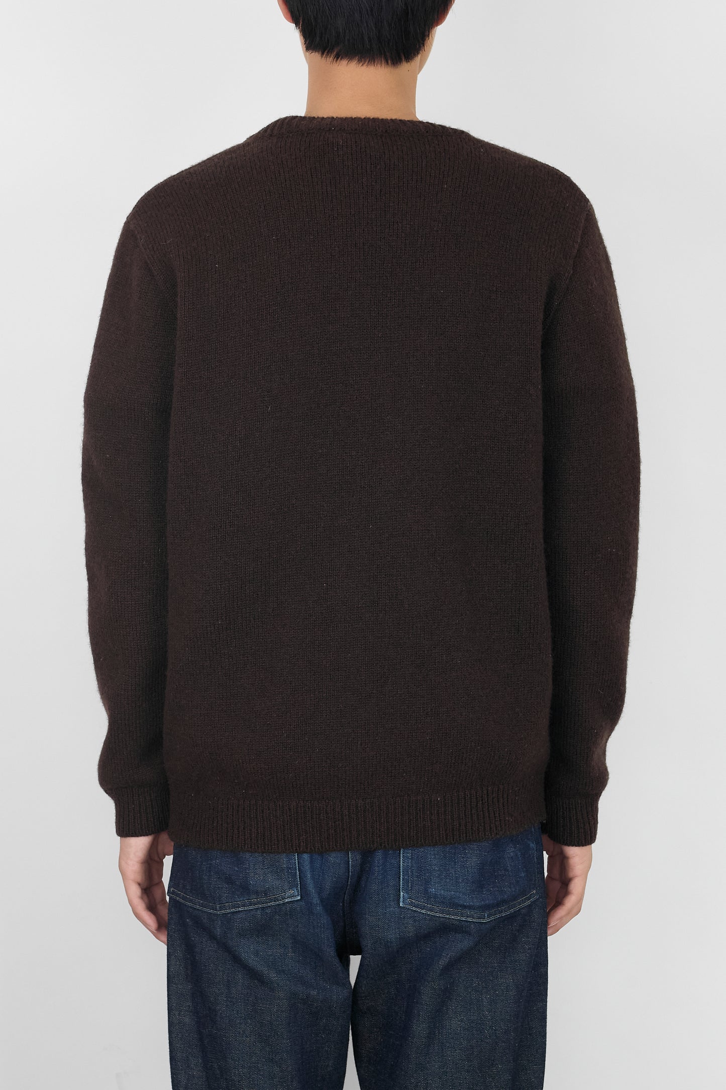 A.P.C. BROWN WOOL V NECK KNIT MADE IN FRANCE