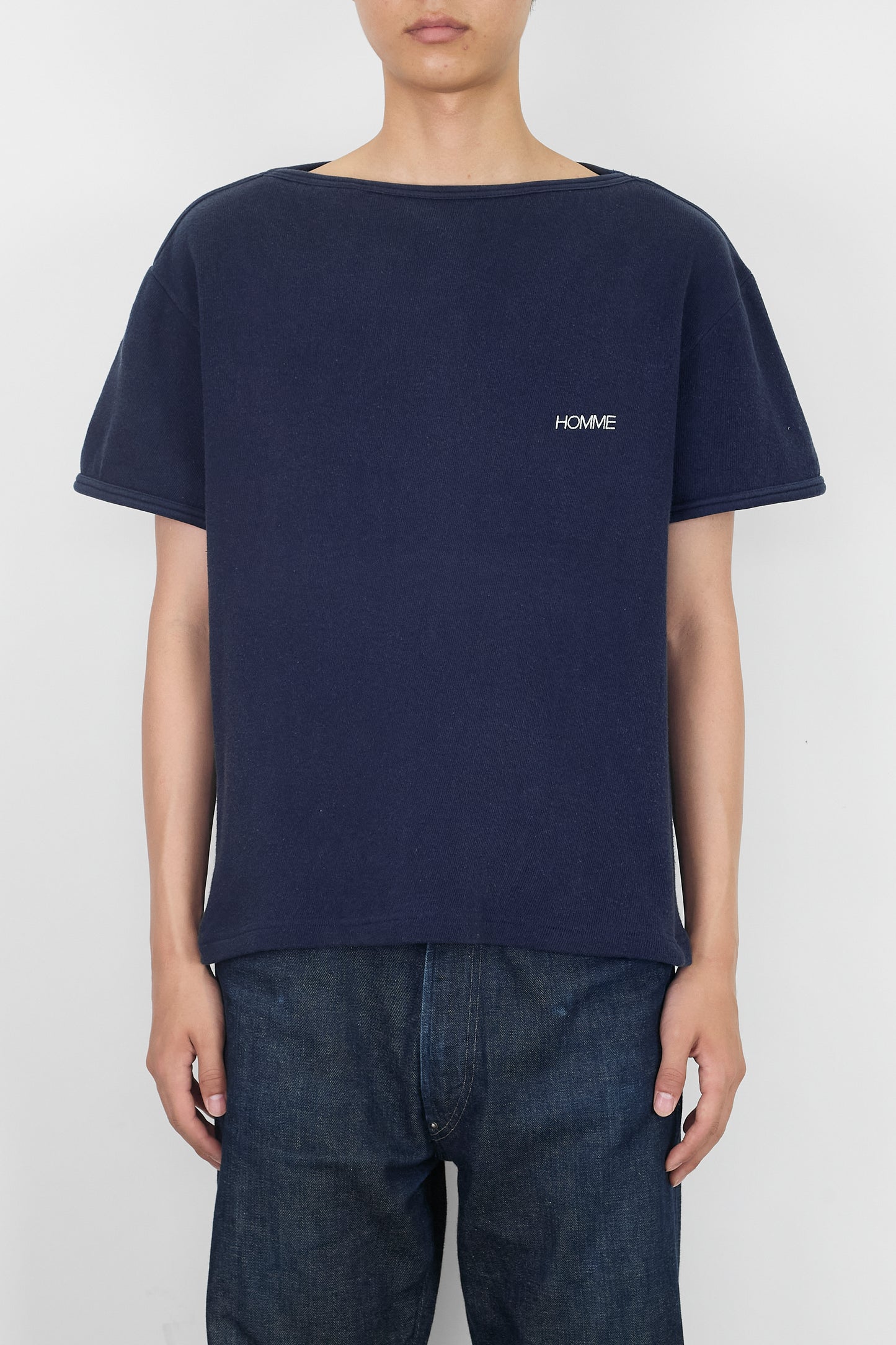 HOMME COMME DES GARCONS NAVY HALF SLEEVE SWEAT