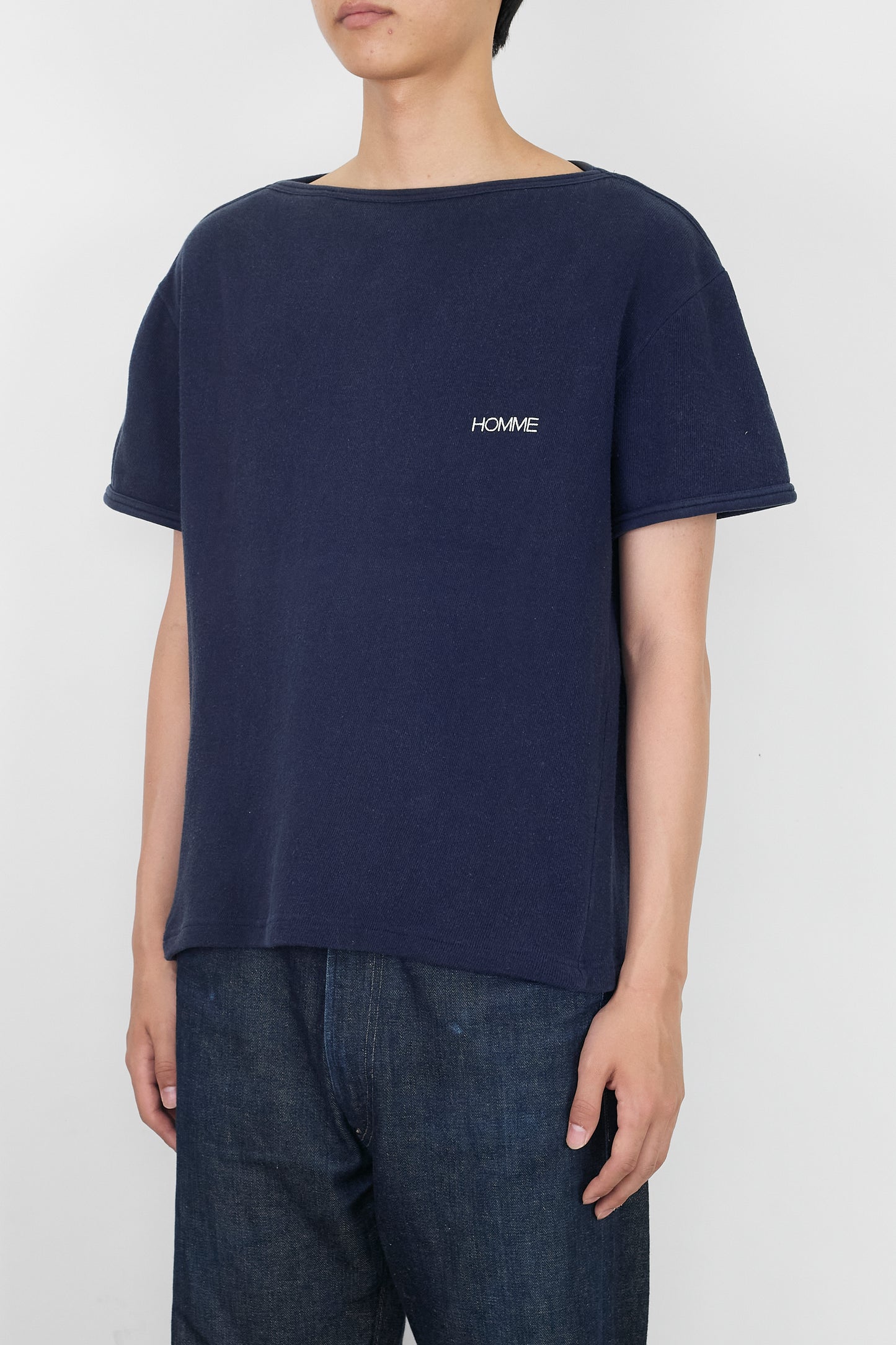 HOMME COMME DES GARCONS NAVY HALF SLEEVE SWEAT