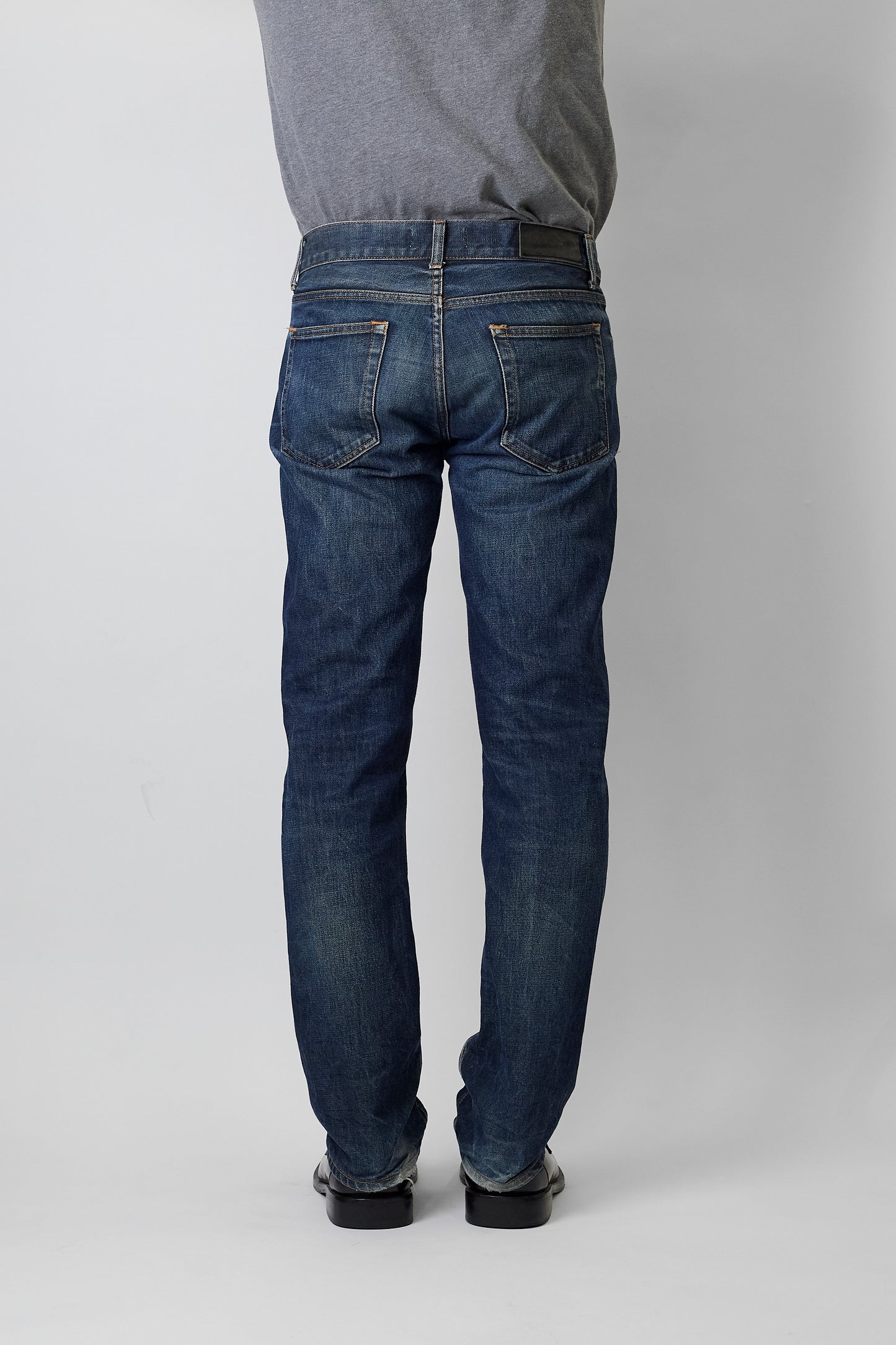 ACNE BLUE DENIM MIC RIDID PANTS
