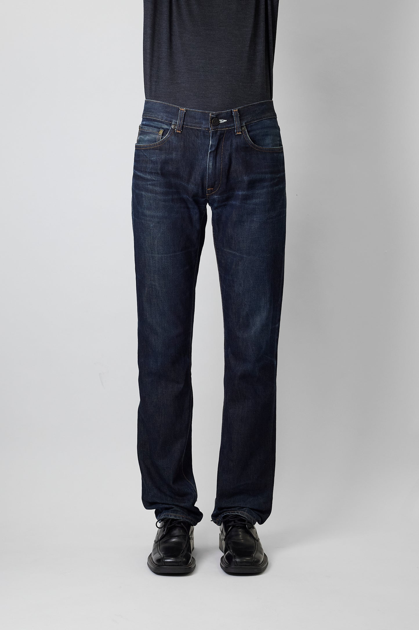 ACNE INDIGO DENIM MIC RIDID PANTS