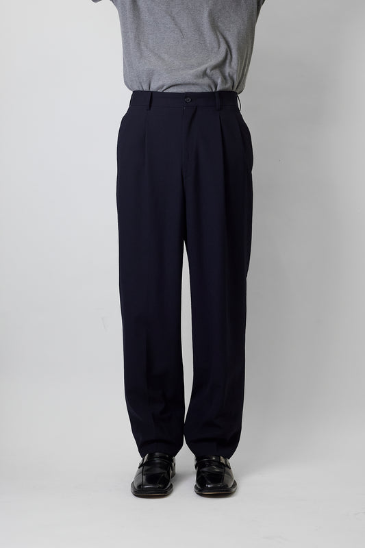 A.A.R BY YOHJI YAMAMOTO NAVY WOOL WIDE PANTS