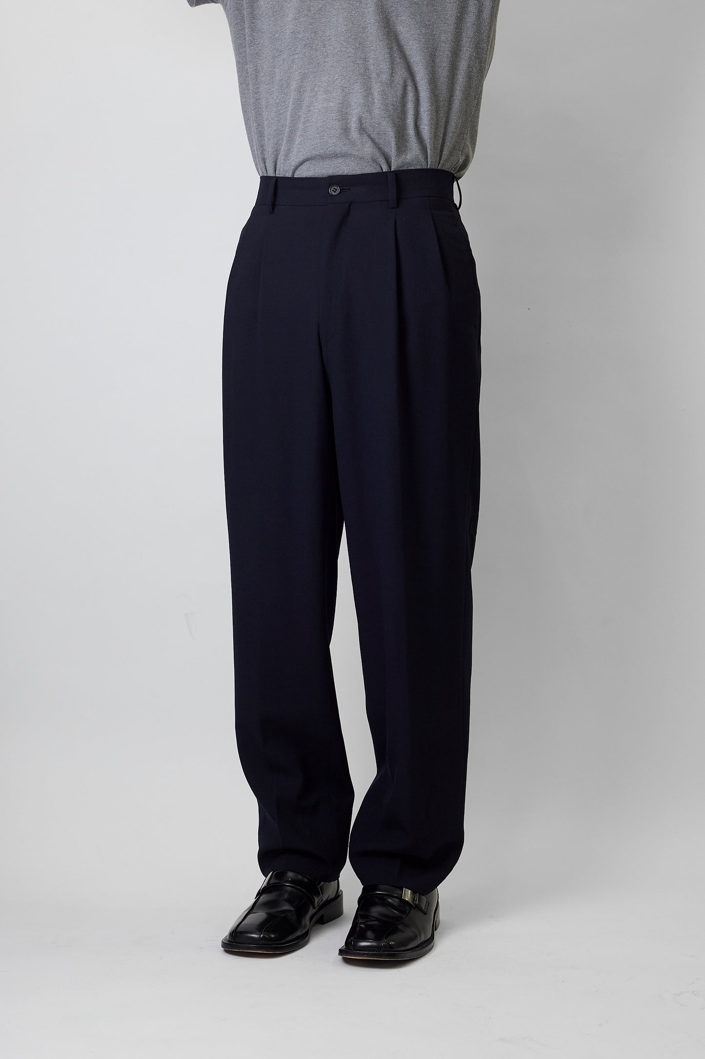 A.A.R BY YOHJI YAMAMOTO NAVY WOOL WIDE PANTS