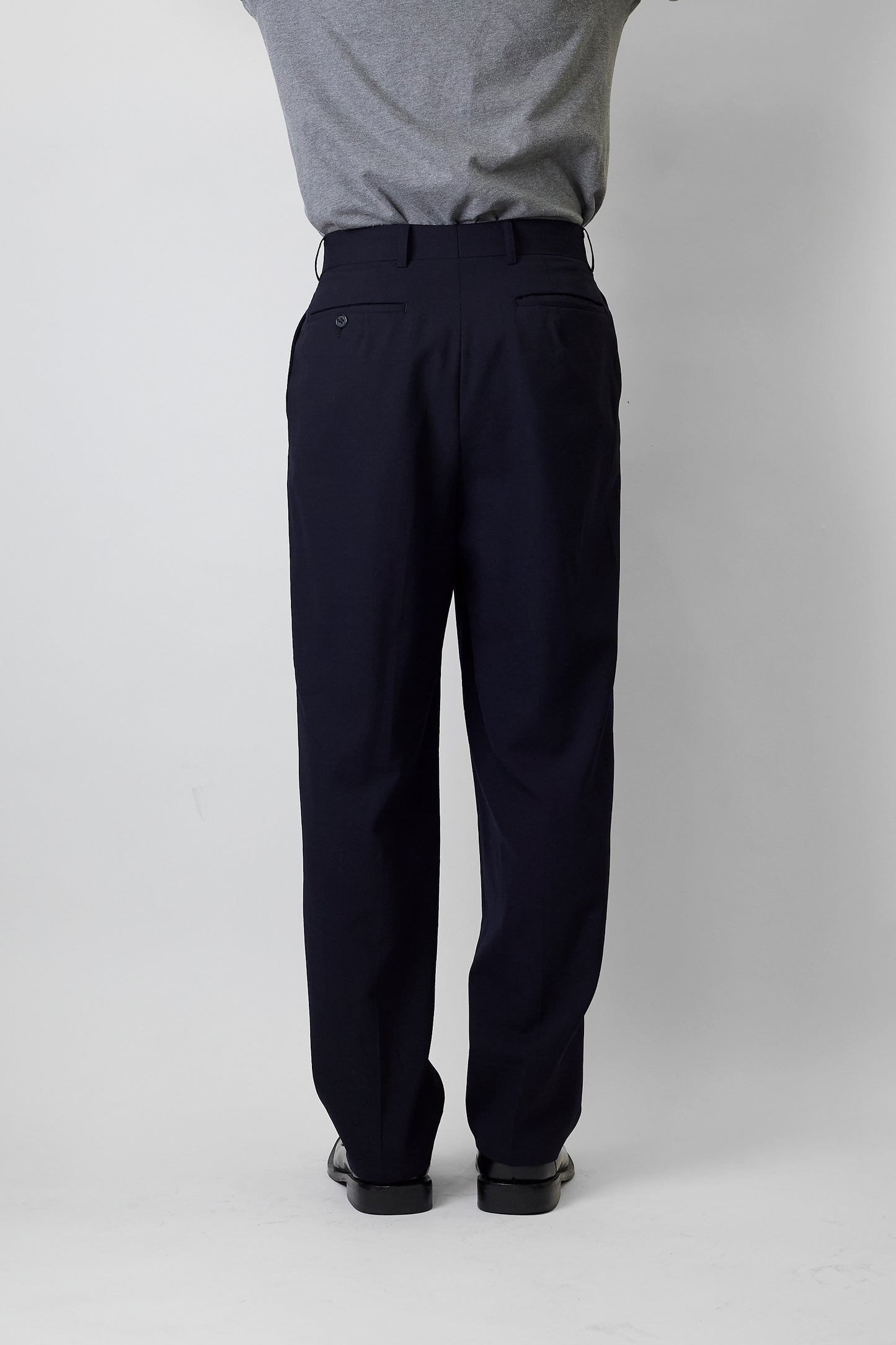 A.A.R BY YOHJI YAMAMOTO NAVY WOOL WIDE PANTS