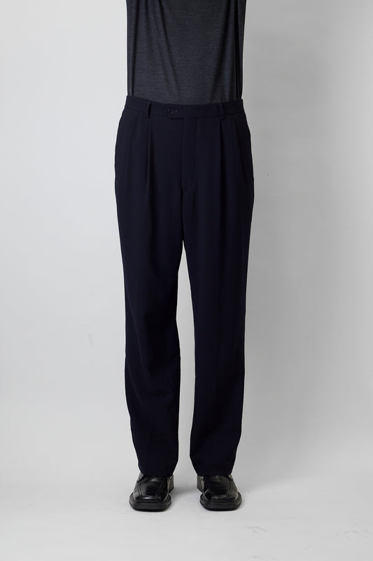 CALVIN KLEIN NAVY WOOL WIDE PANTS