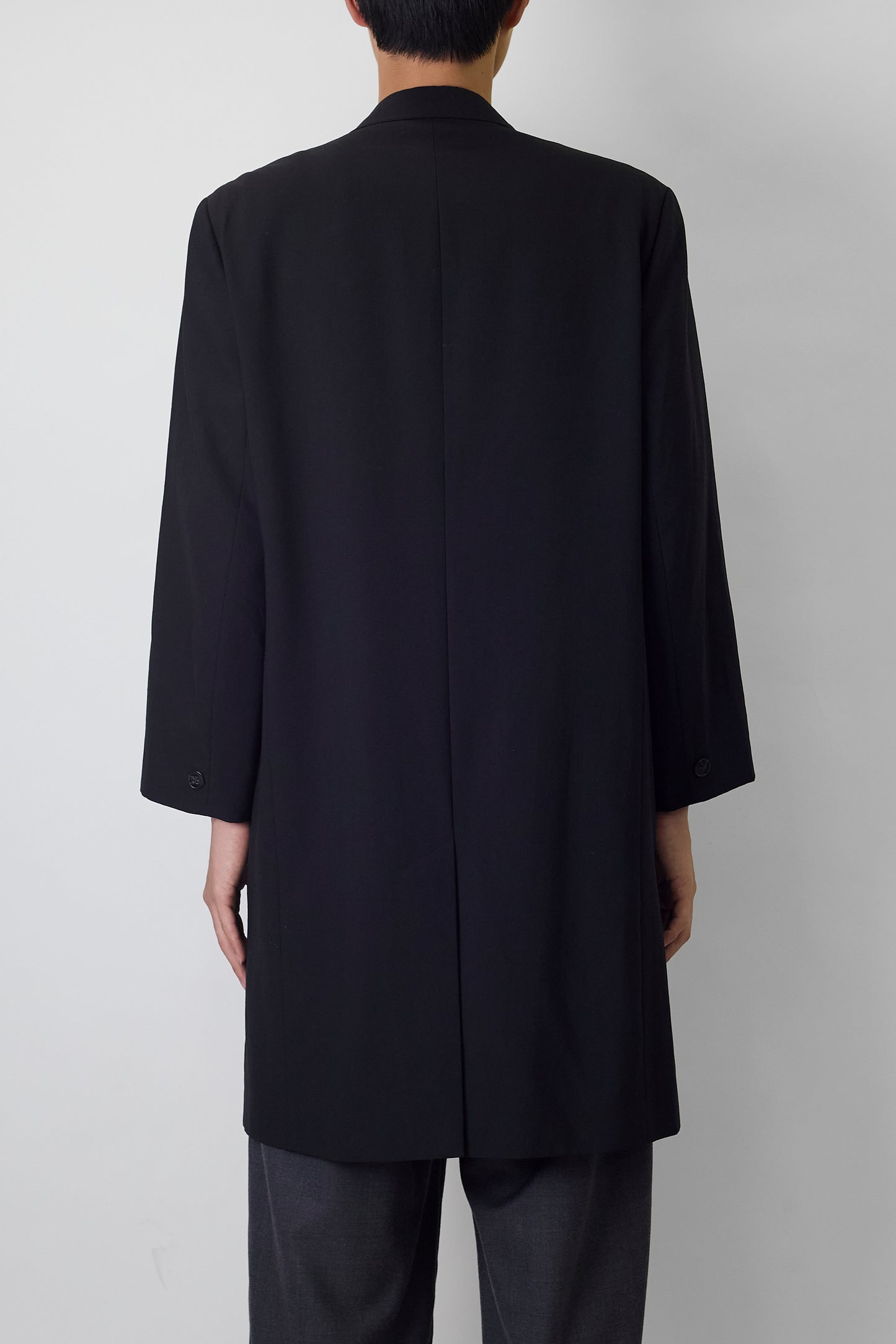 AGNES B. HOMME BLACK WOOL COAT MADE IN FRANCE