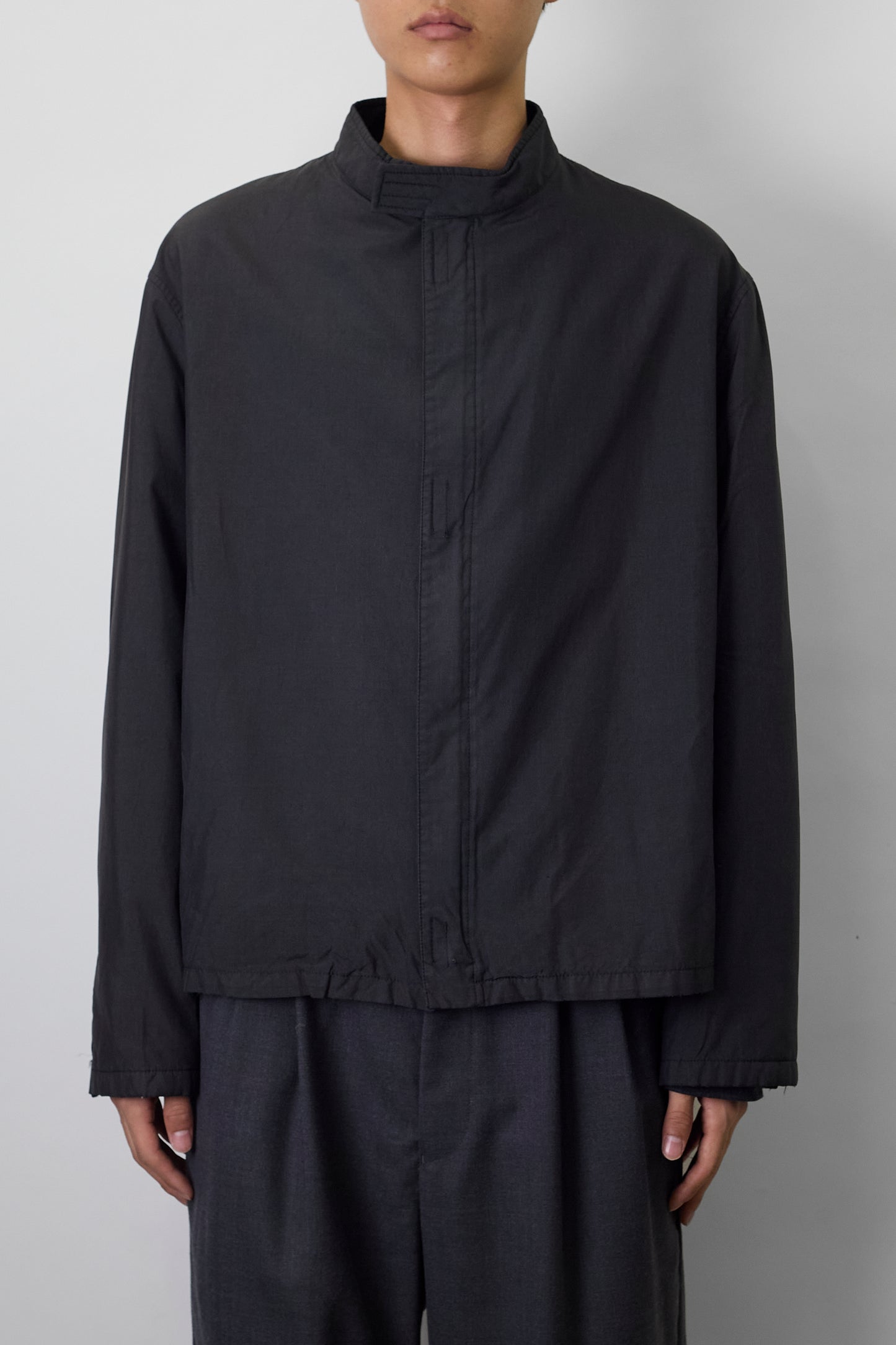 PRADA BLACK GRAY SILK SHORT JACKET MADE IN ITALY