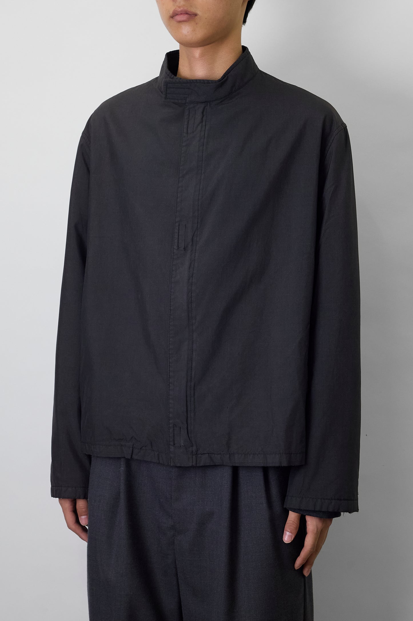 PRADA BLACK GRAY SILK SHORT JACKET MADE IN ITALY