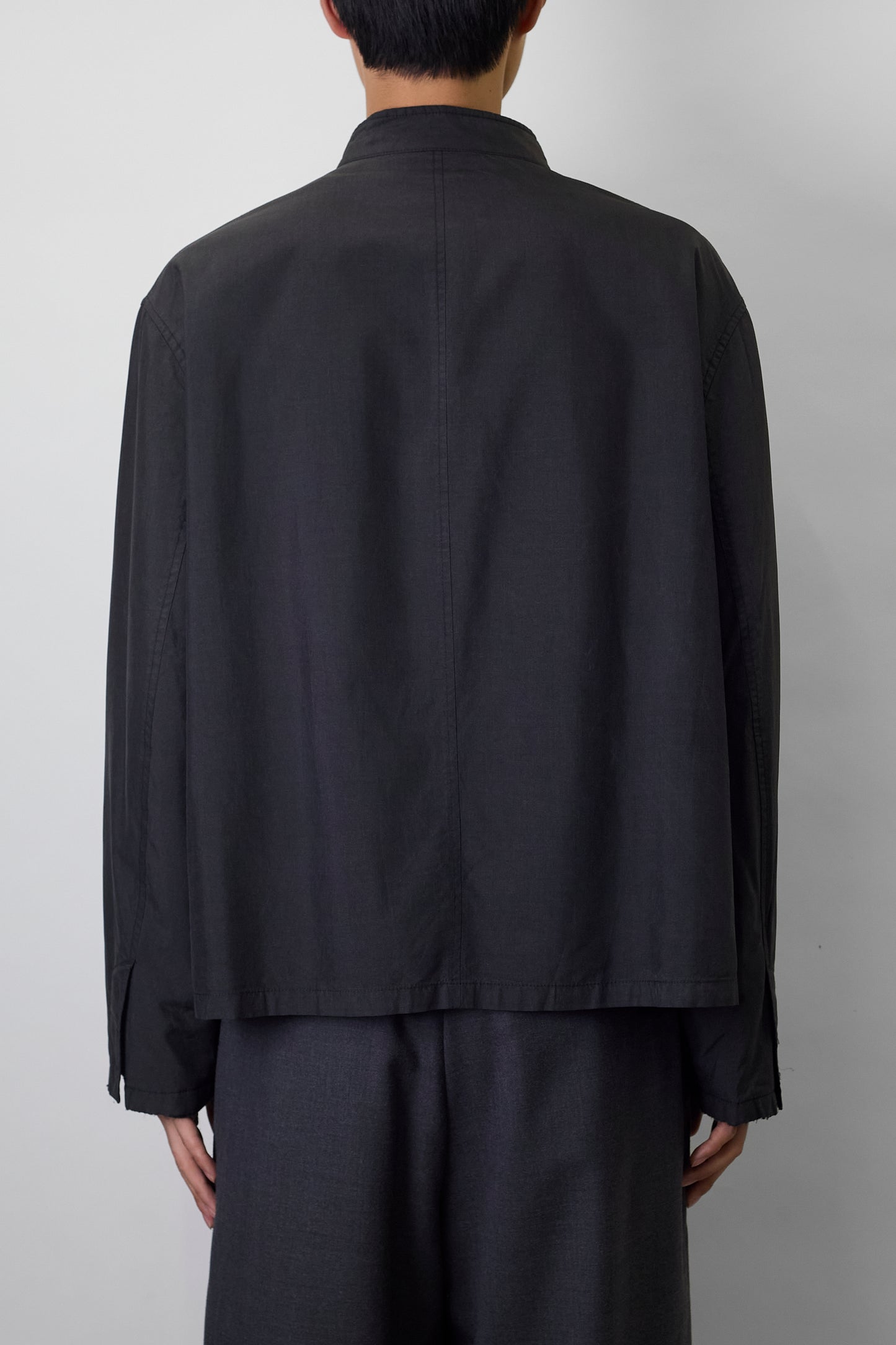 PRADA BLACK GRAY SILK SHORT JACKET MADE IN ITALY