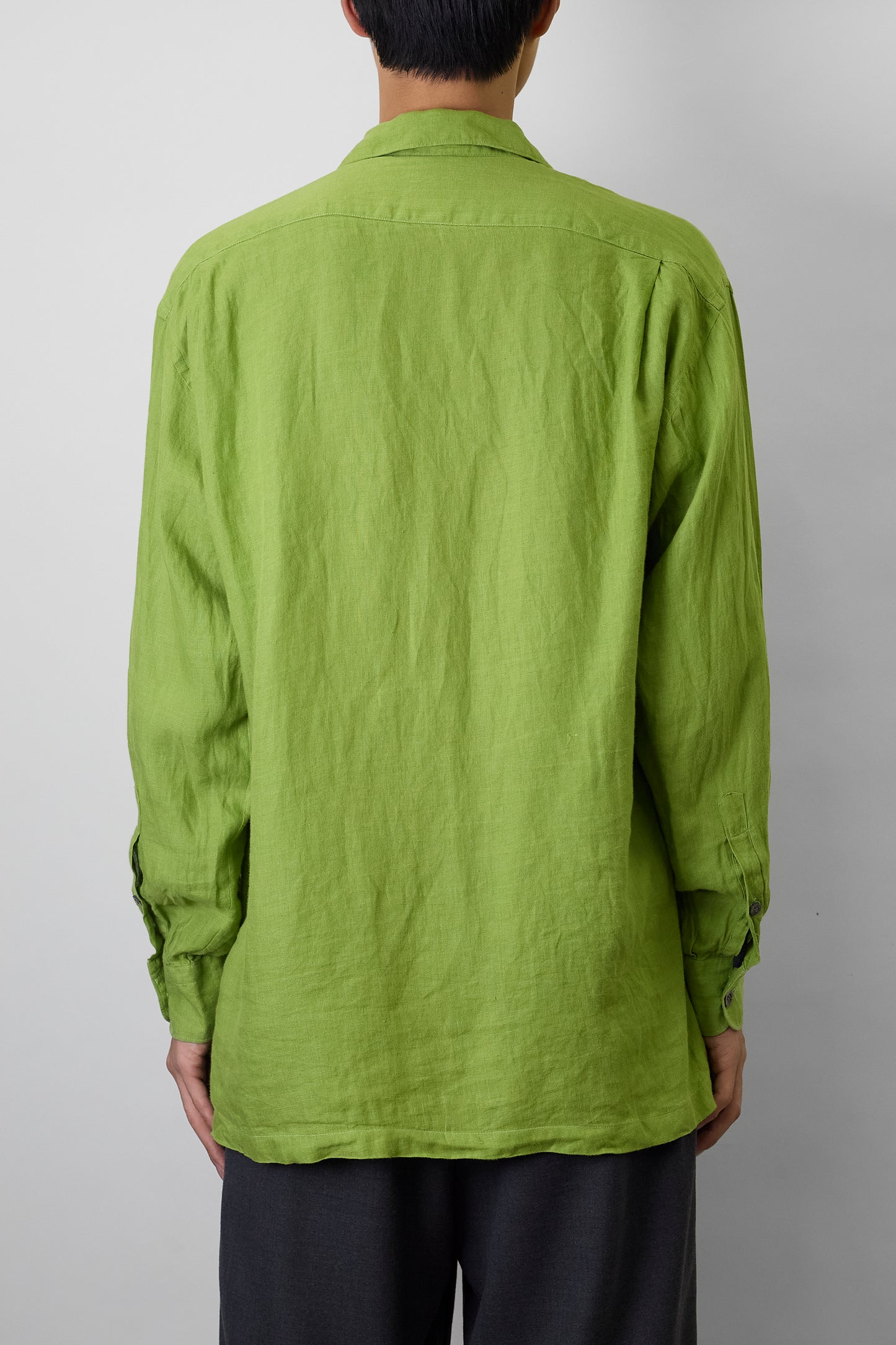 KENZO HOMME GREEN LINEN SHIRT MADE IN MOROCCO